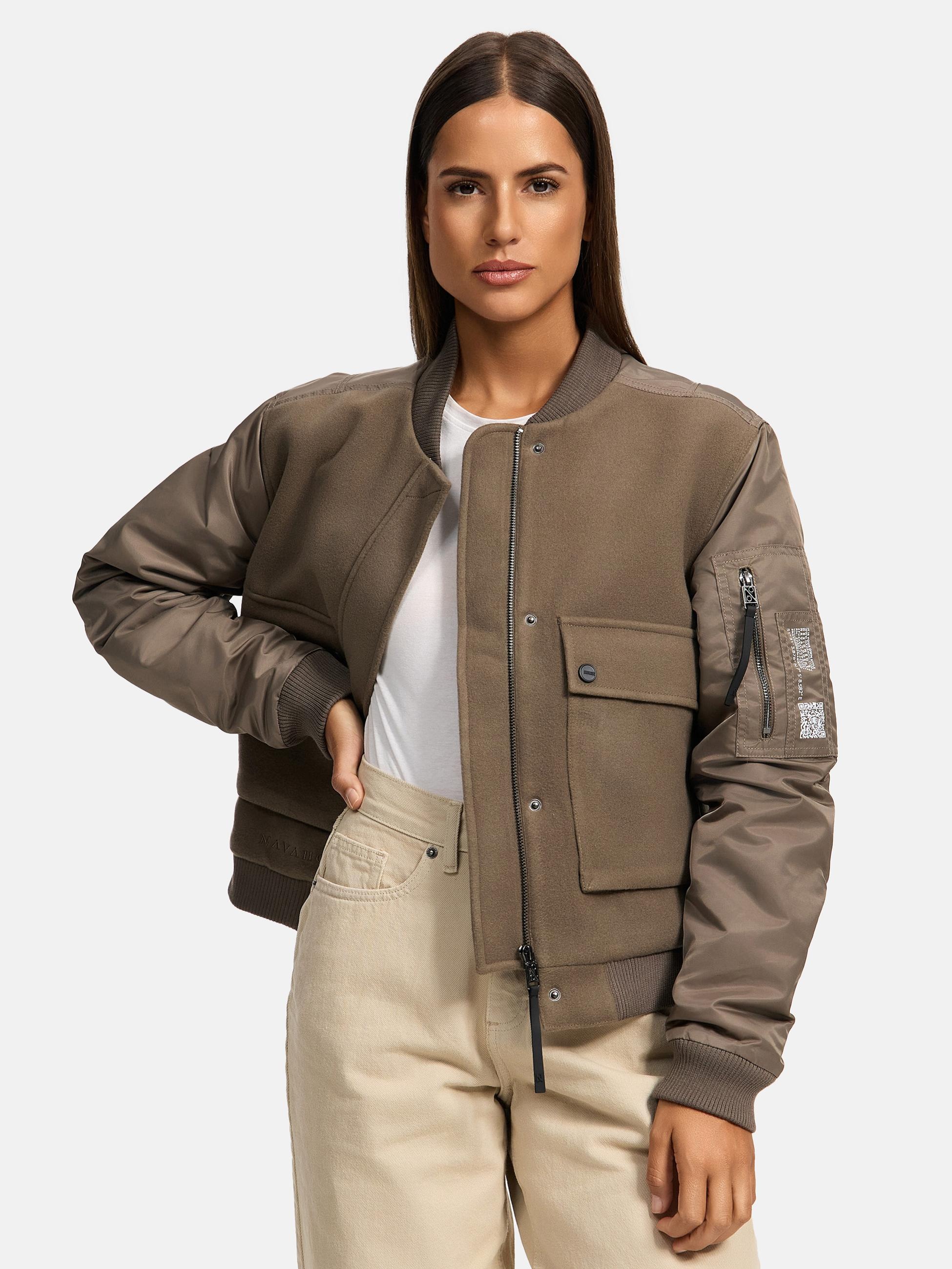 Navahoo Bomberjacke »Bomberjacke Willstehaben 14«, ohne Kapuze, angesagte Collegejacke mit Ärmeltasche