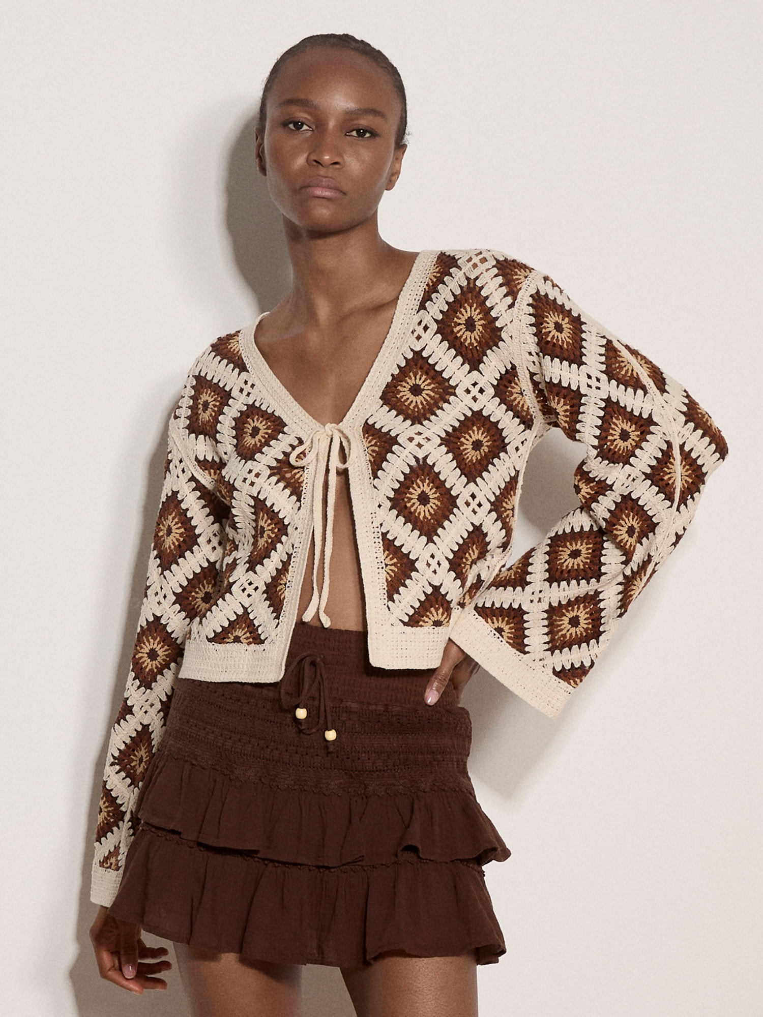 Apricot Cardigan »Gehäkelte Strickjacke« mit Rautenmuster