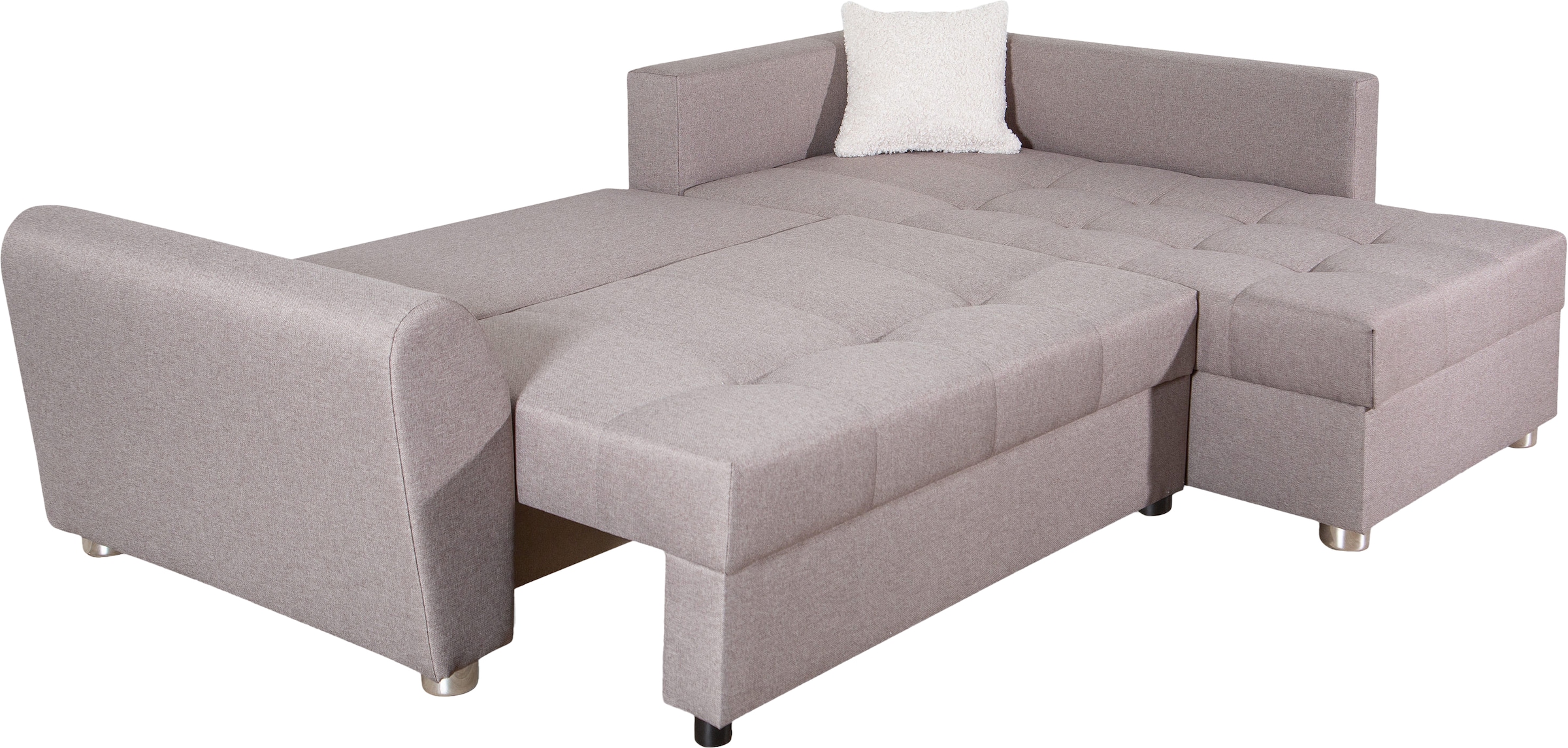 COLLECTION AB Ecksofa »Jana L-Form«, inkl. Bettfunktion,Bettkasten und Bonnelfederkern