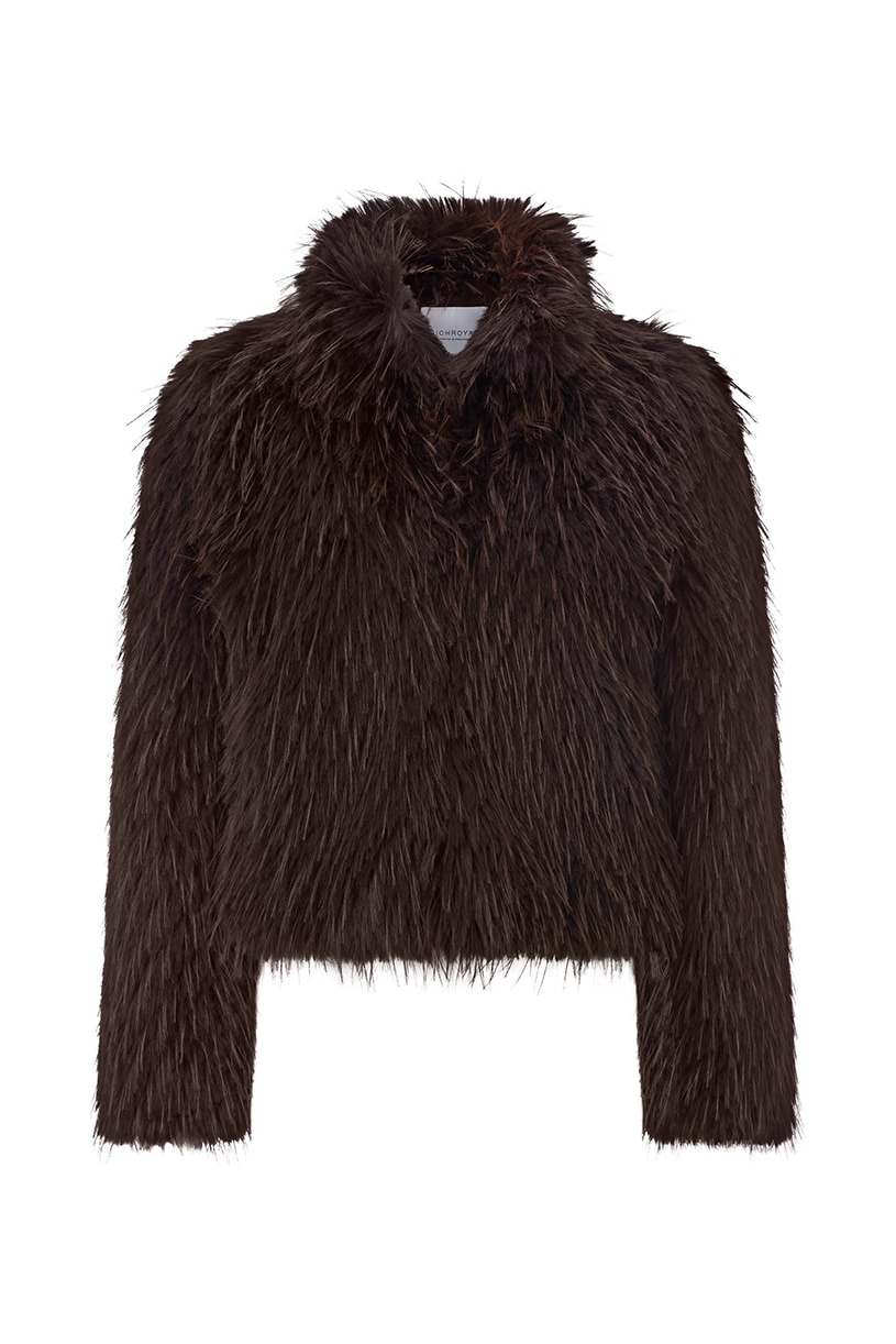RICHROYAL Fellimitatjacke ohne Kapuze Regular fit mit Stehkragen