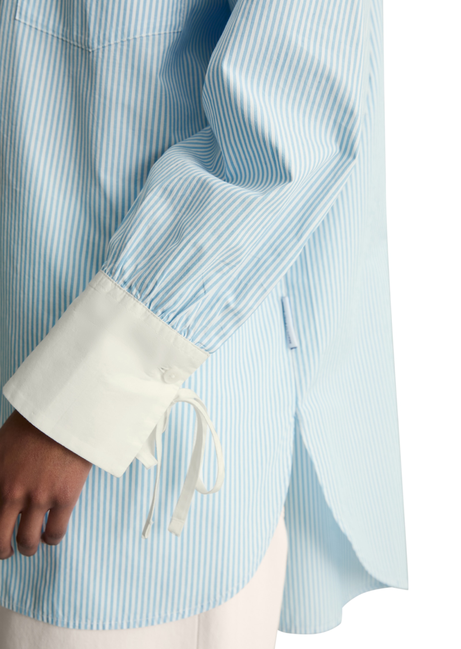 Marc O'Polo DENIM Langarmbluse Streifenbluse loose aus Papertouch Popeline