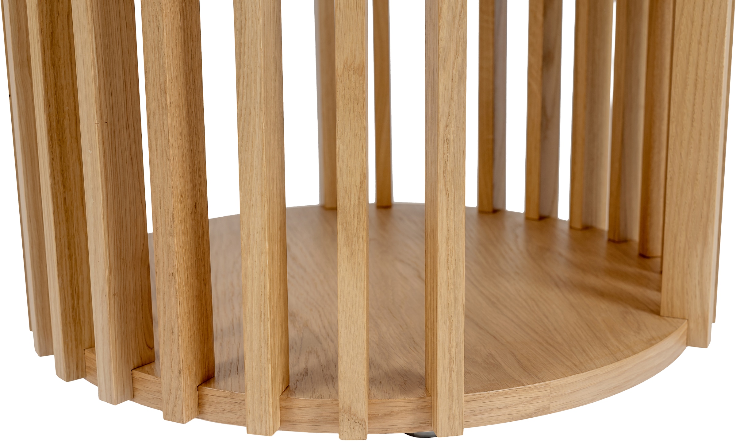 Woodman Beistelltisch »Drum, Breite/Tiefe/Höhe: 53/53/58 cm«, Holzfurnier aus Eiche, Sproßen aus massiver Eiche