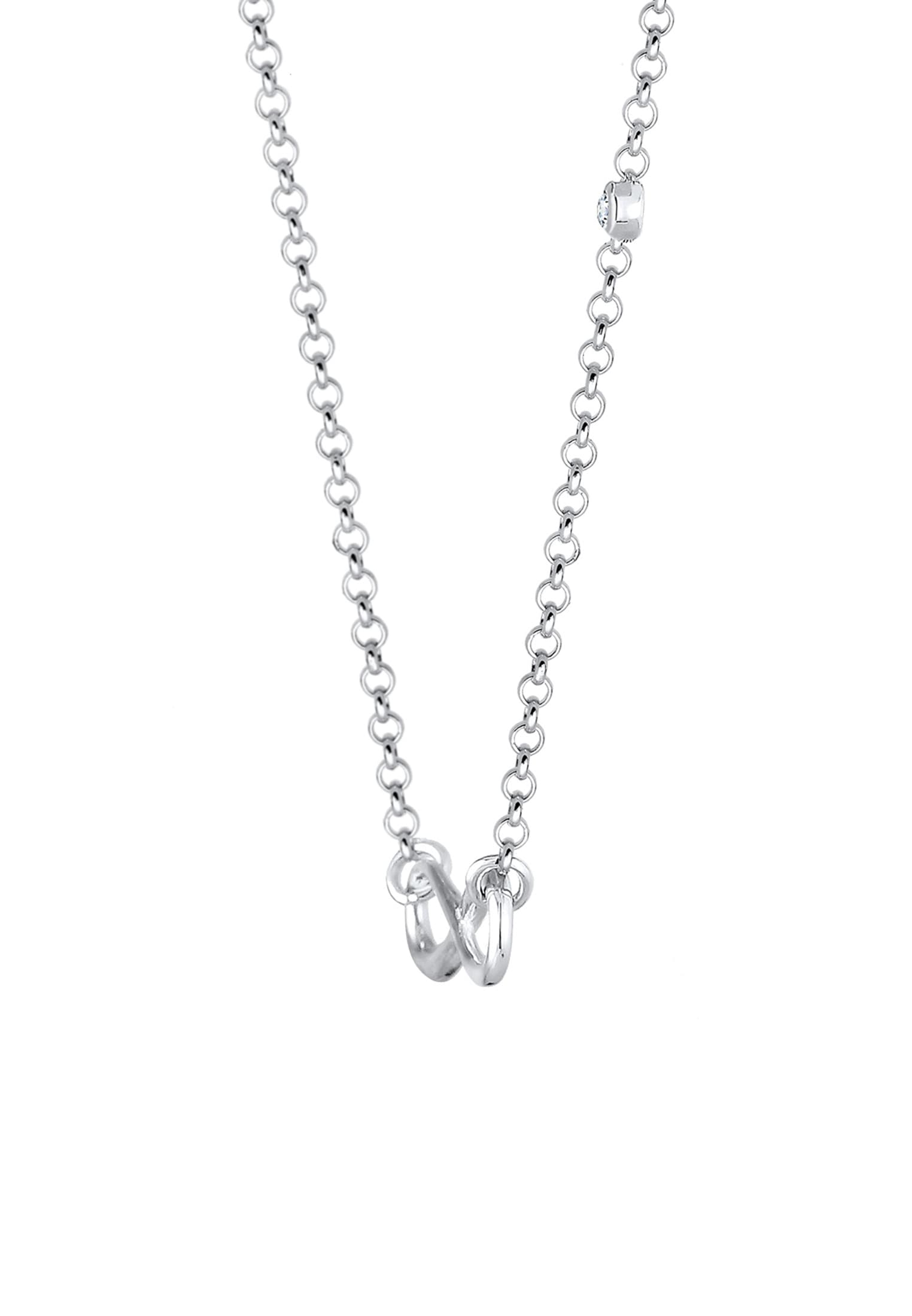 Elli DIAMONDS Silberkette »Halskette Infinity Diamant Weiß Brillantschliff (0.015 ct) 925 Sterling Silber«