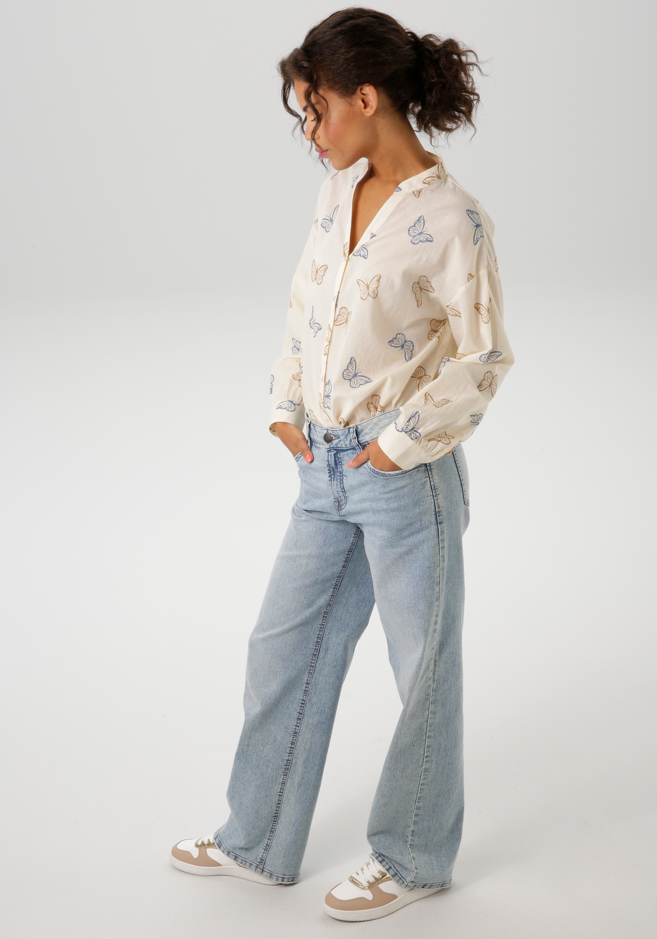 Aniston CASUAL Straight-Jeans, mit trendig weitem Bein