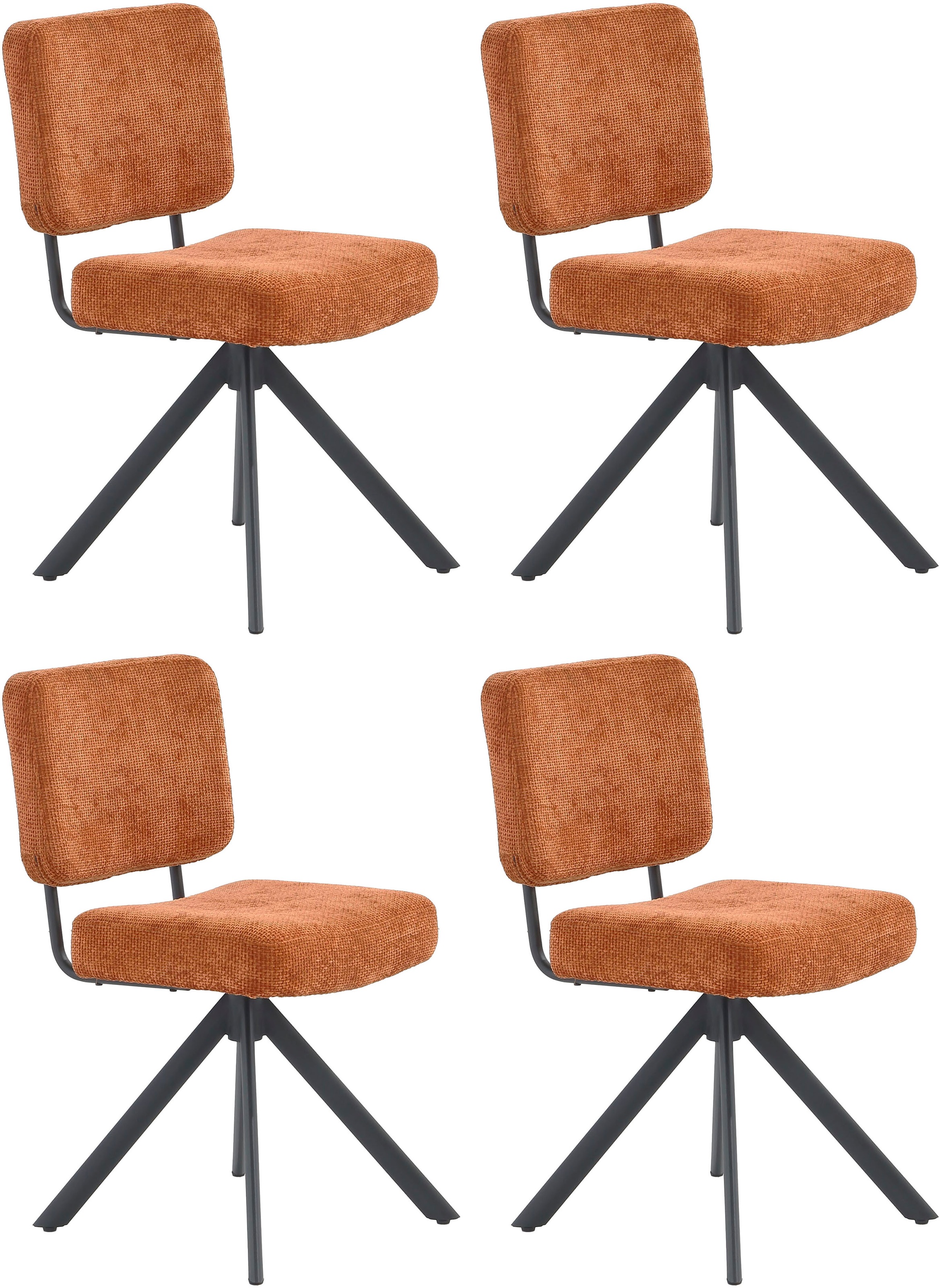 Jockenhöfer Gruppe Drehstuhl "Gloria (Set, 4 St.)" (Set) 4 Stk.Inklusive Drehfunktion (360), Taschenfederkern, bis 150kg belastbar