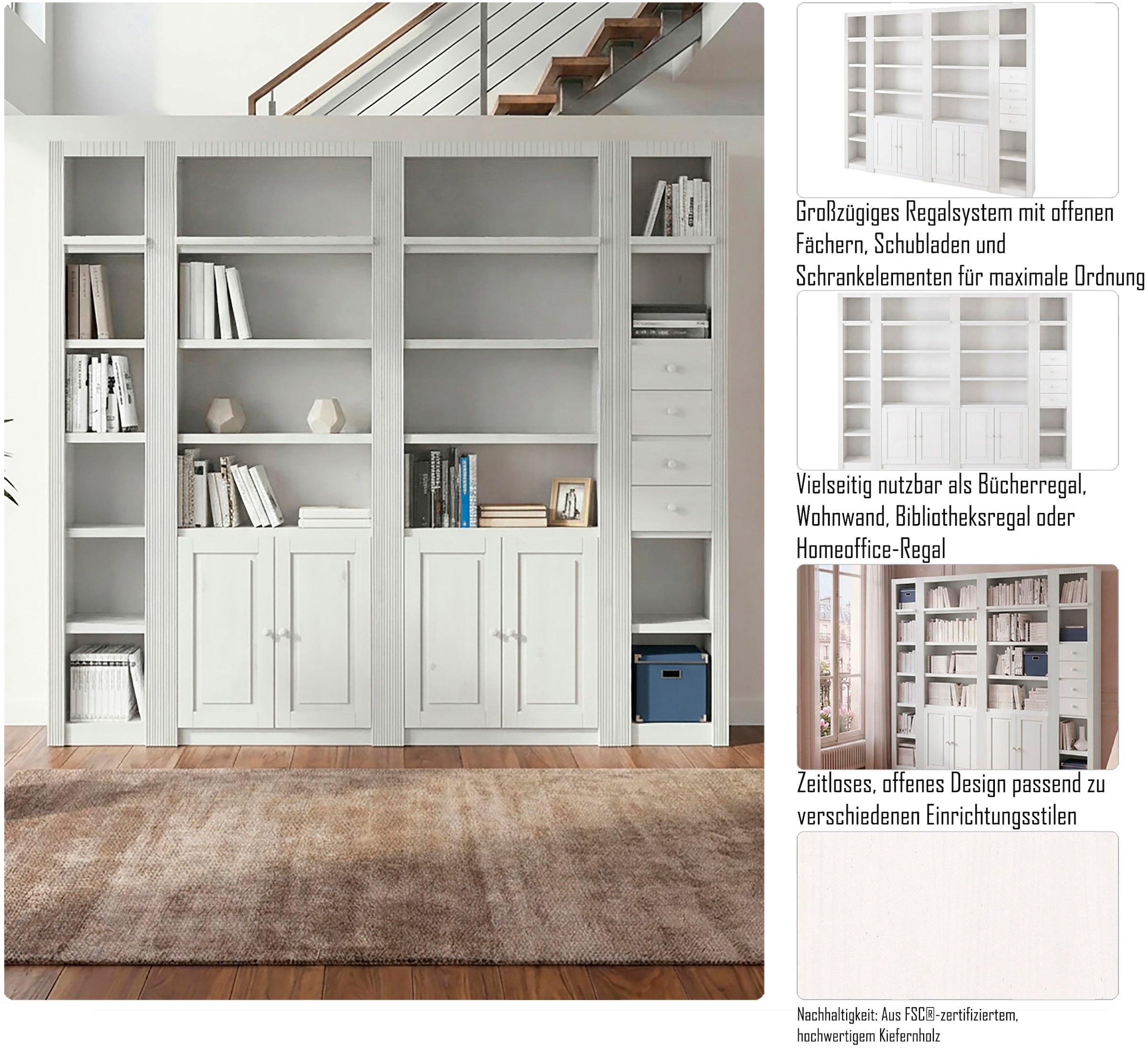 OTTO home Raumteilerregal »Bergen« (8-tlg.) Breite 255 cm