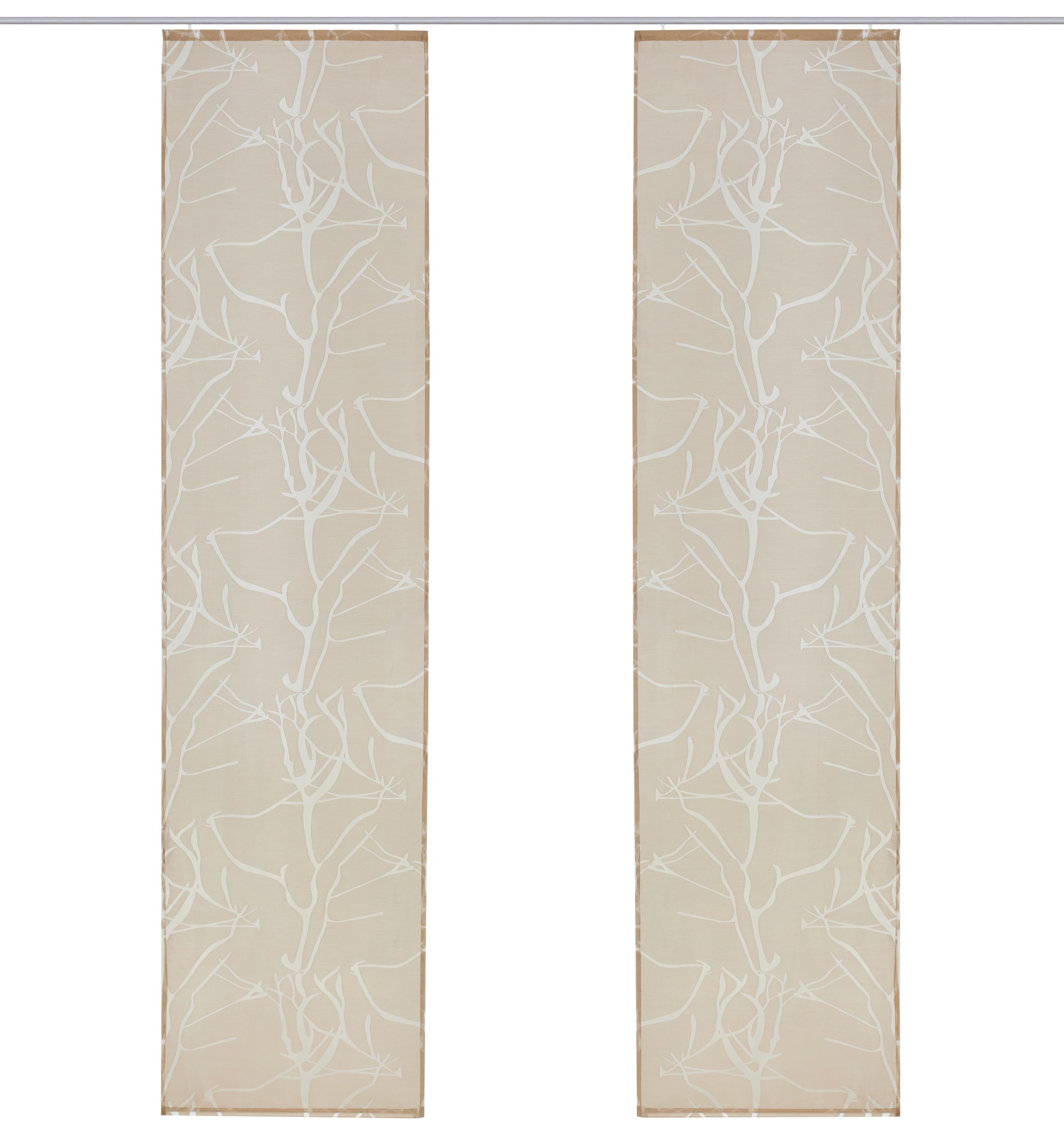 OTTO home, Schiebegardine »Anna« Klettband 1 Stk. tlg. Inkl. Befestigungszubehör, Breite: 57 cm, taupe, Ausbrenner, Polyester, Viskose, 225 cm
