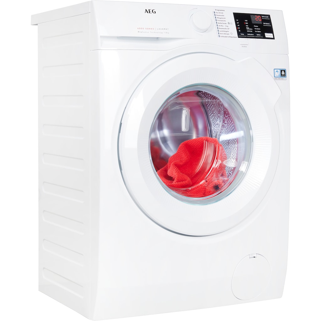 AEG Waschmaschine, Serie 6000, L6FB480FL, 8 kg, 1400 U/min, Hygiene-/ Anti-Allergie Programm mit Dampf