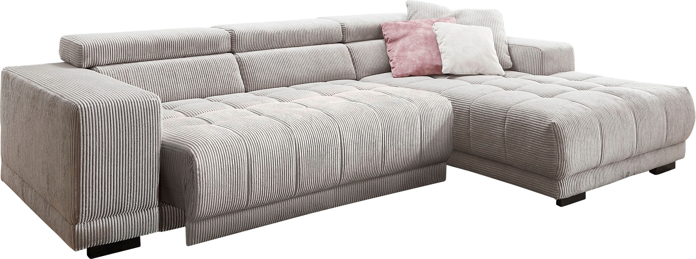 Die PlanBar Ecksofa »MP-IN15053 L-Form schmaler Schenkel« mit Kopfteilverstellung, wahlweise mit manueller Vorziehbank