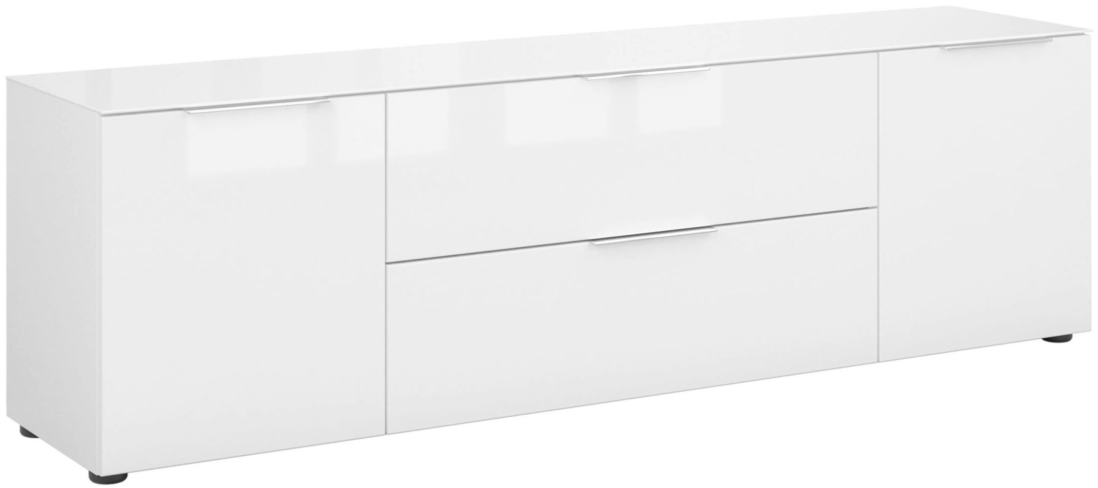 Manjana Möbel Lowboard »Lowboard mit Chrom oder Schwarz matten Metallgriffen«