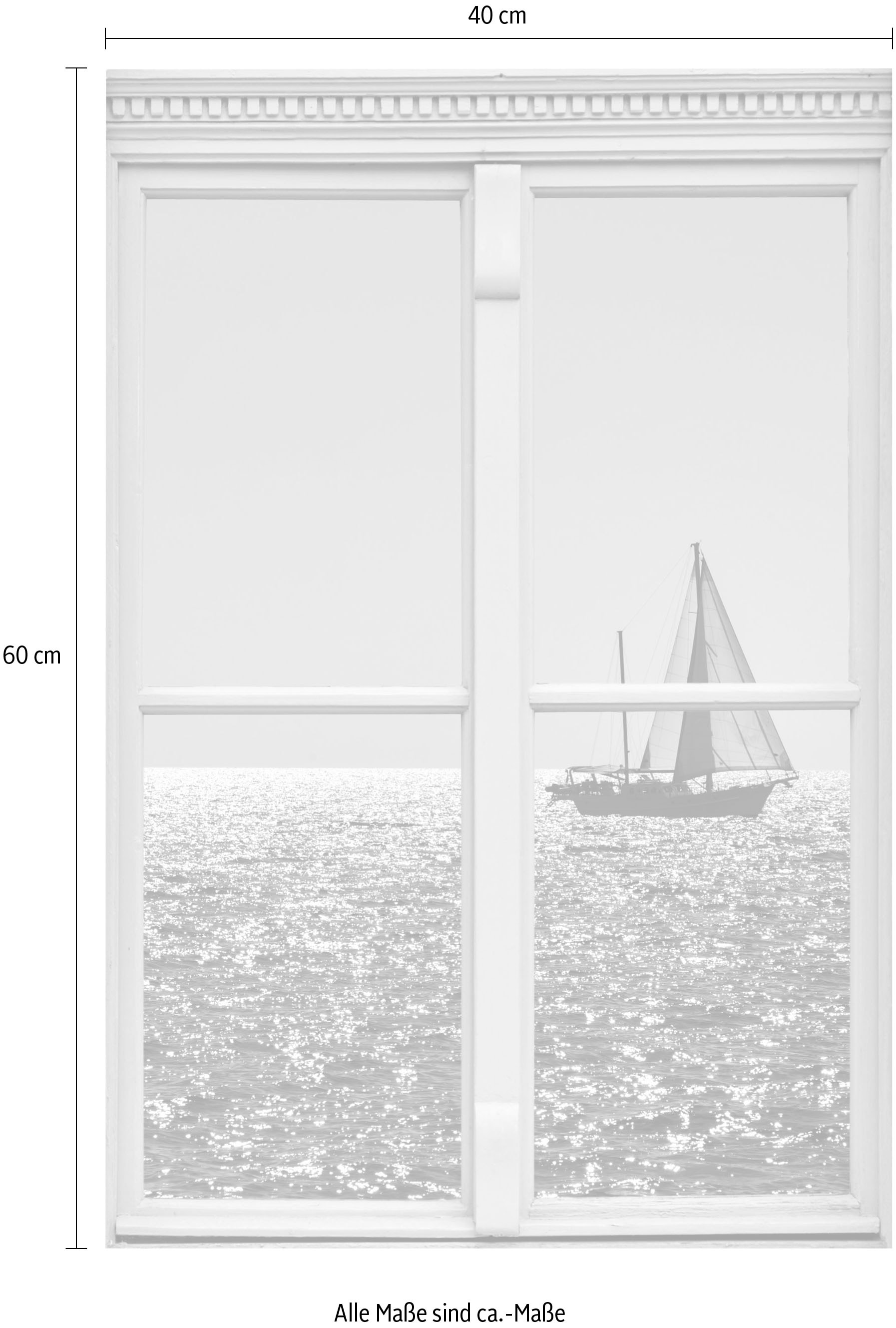 queence Wandsticker »Segelboot« Wandsticker, Wandbild, selbstklebend, 3D, Fenster