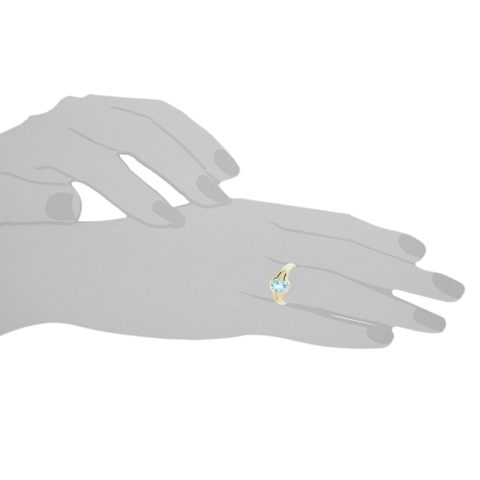 OSTSEE-SCHMUCK Fingerring »- Kristen - Gold 333/000 - Blautopas«