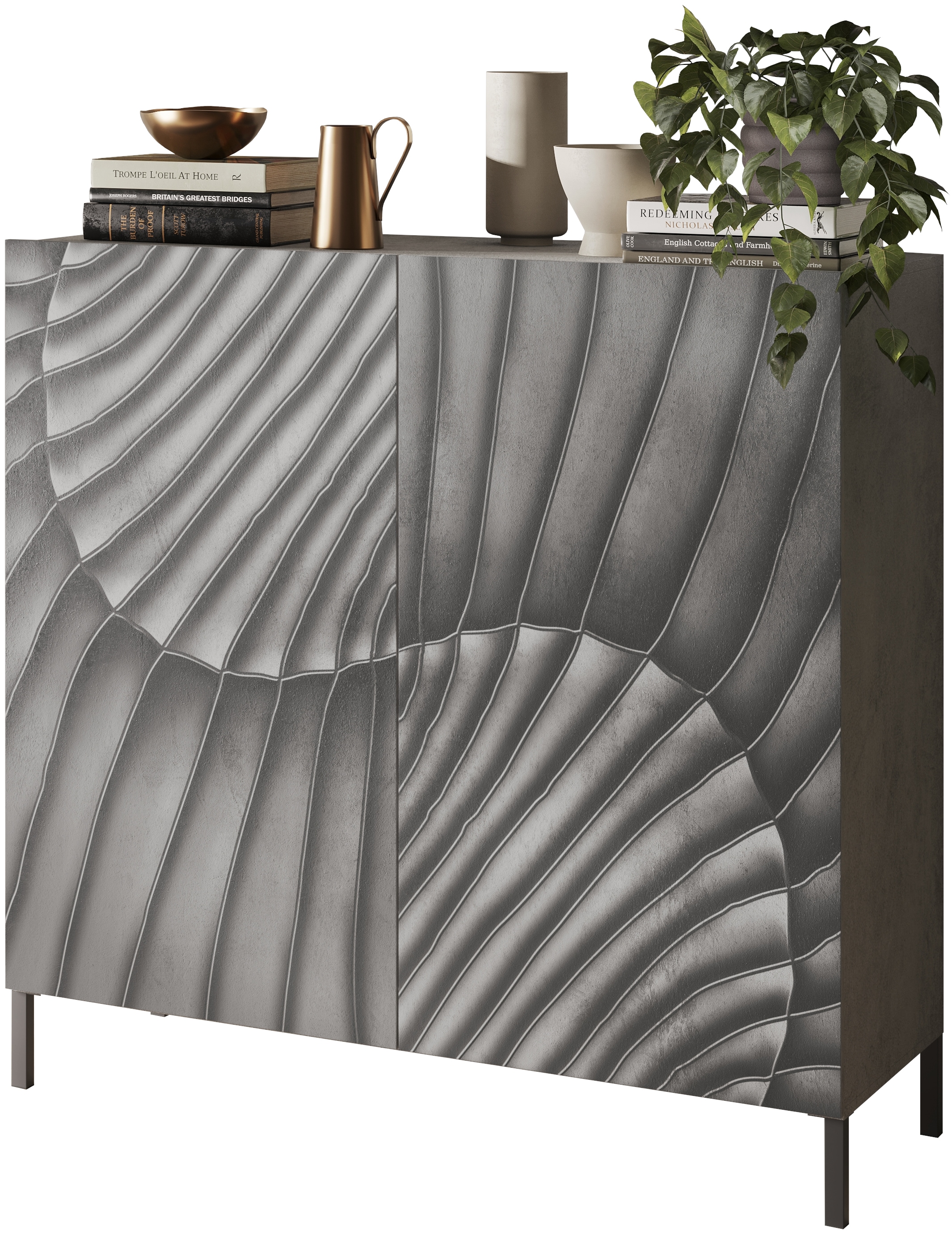 INOSIGN Highboard »Snake Höhe 123 cm u. Breite 121 cm, Kommode mit 2 Türen, Sideboard«, mit viel Stauraum, Schrank, Front mit besonderem Siebdruck