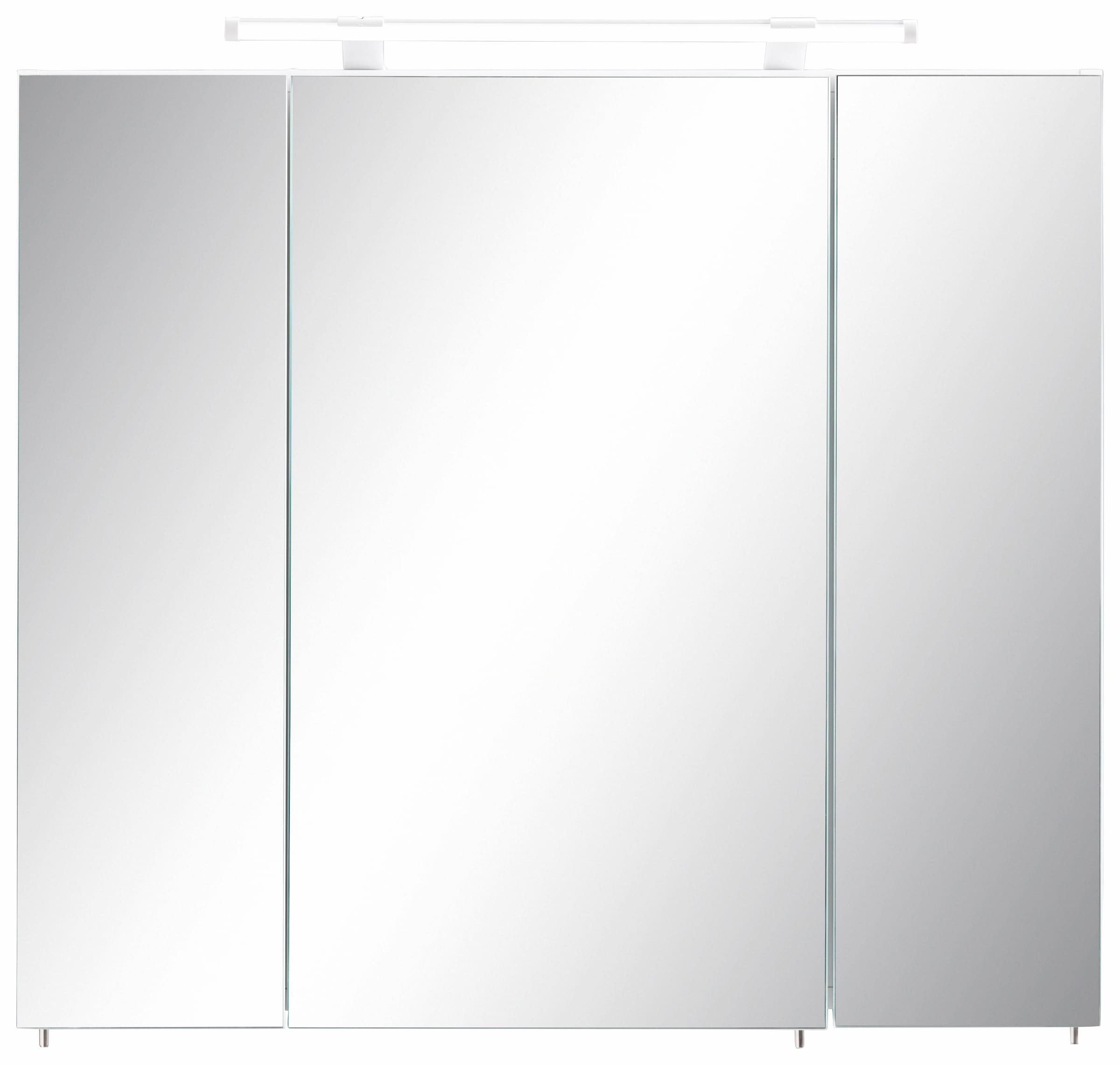 Schildmeyer Spiegelschrank »Dorina, mit höhenverstellbaren Glasböden made in Germany«, Breite 70 cm, 3-türig, LED-Beleuchtung, Schalter-/Steckdosenbox