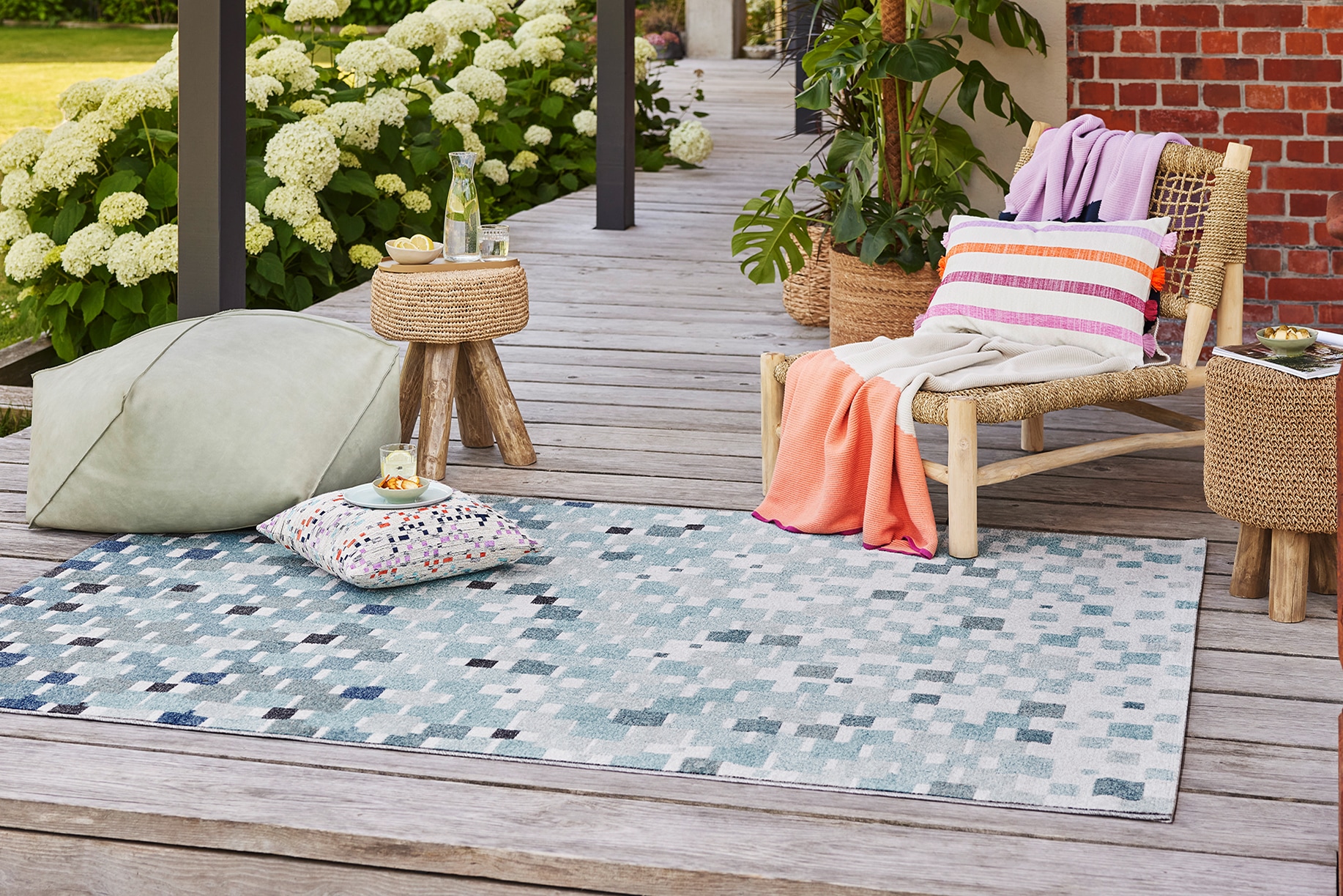 »Pacific, Mosaik-Muster, im Terrasse, pflegeleicht, rechteckig, In-und geeignet«, ideal online Esprit kaufen Teppich Wohnzimmer für Outdoor Küche,