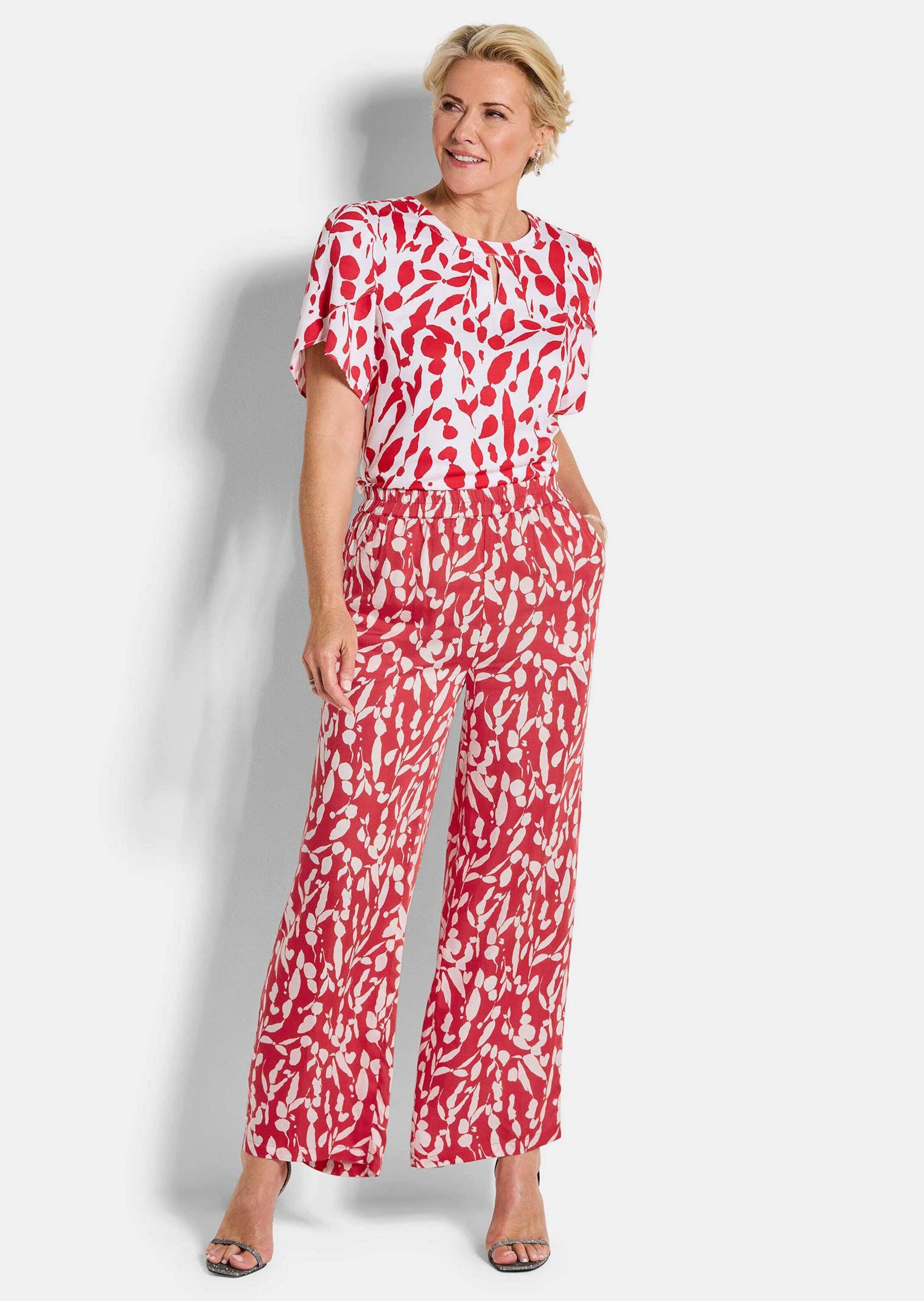 GOLDNER Schlupfhose »Kurzgröße Weite Hose VERA aus Viskose-Satin«