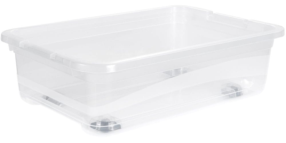 keeeper Aufbewahrungsbox »Konrad, Box mit Rollen, 4er Set, 28 L, 59,5 x 39,5 x 18 cm« durch Clips verschließbar, Griffe und Rollen am Boden