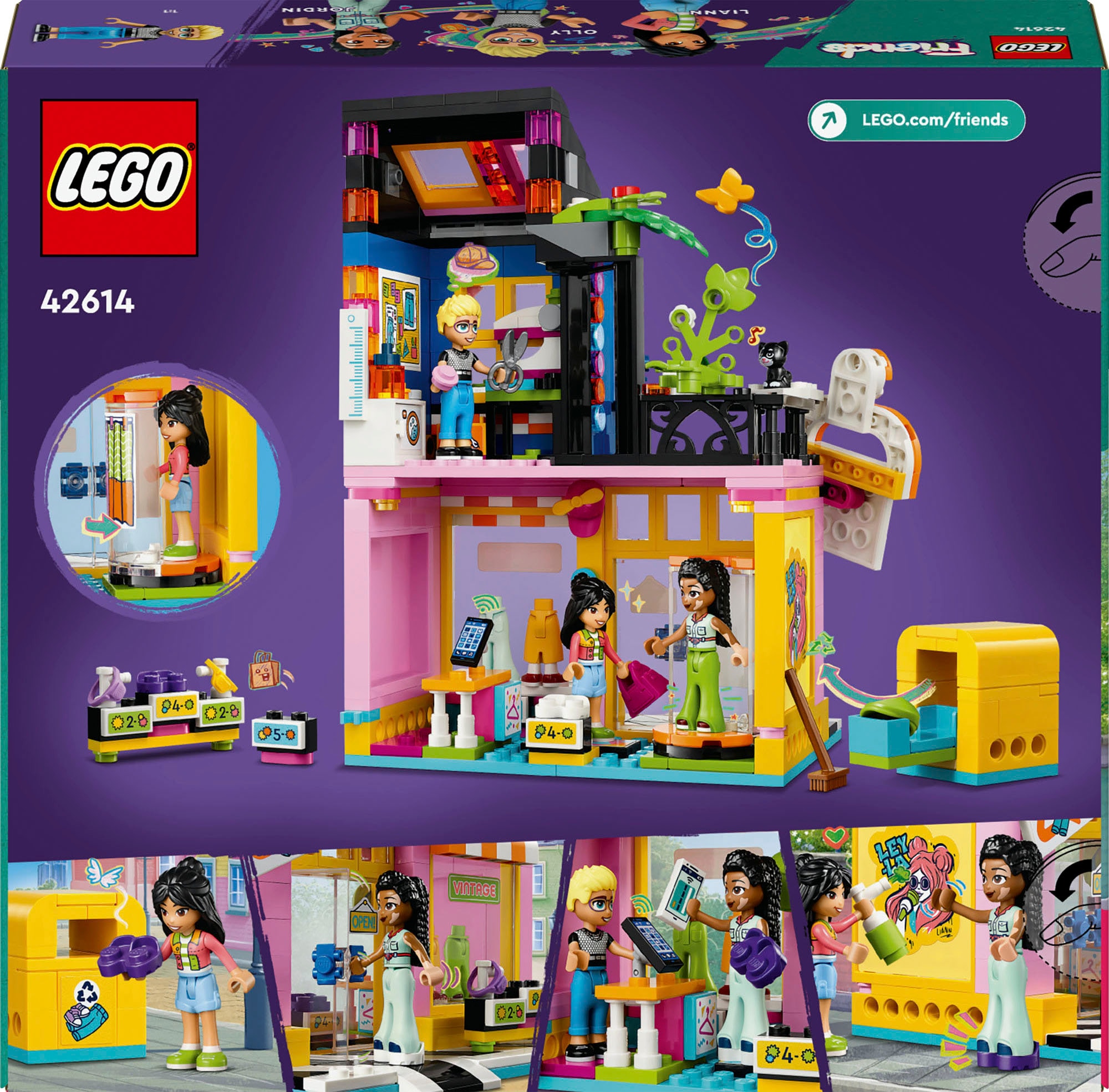 LEGO® Konstruktionsspielsteine »Vintage-Modegeschäft (42614), LEGO Friends«, (409 St.), Made in Europe