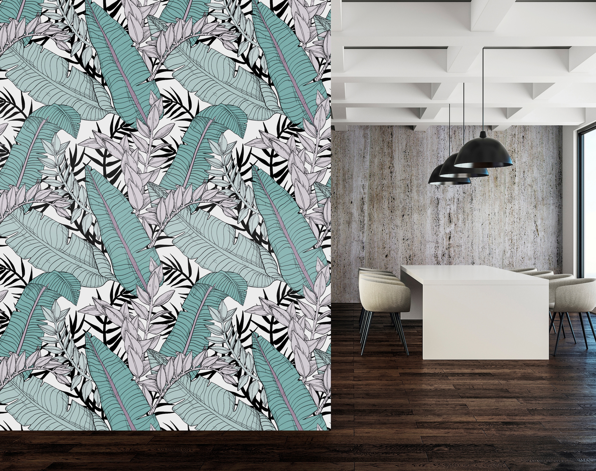 queence Vinyltapete »Jonna«, bedruckt-Motiv-botanisch-floral-gemustert-natürlich, 90x250cm, selbstklebend, kinderleichte Anbringung, Sticker