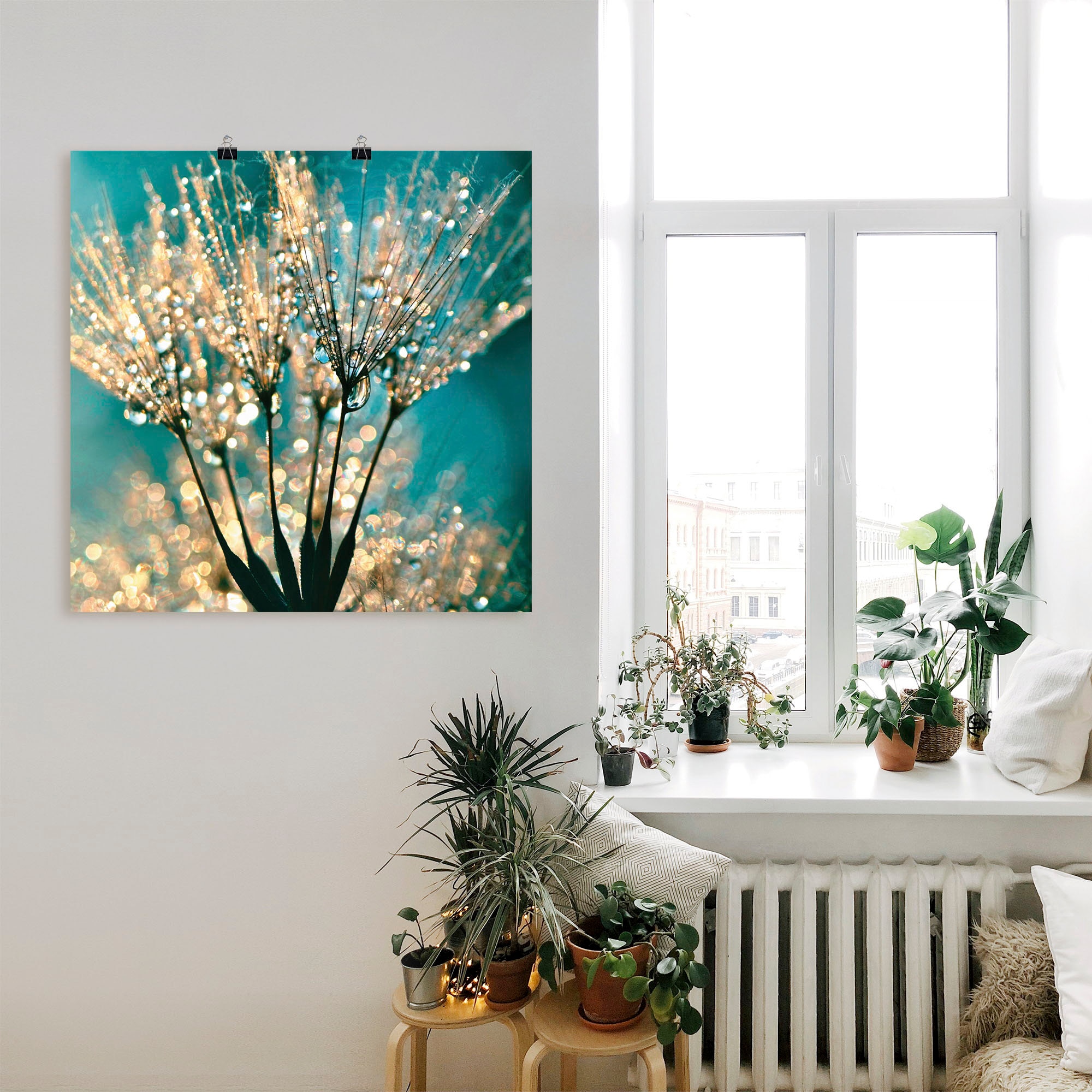 Artland Wandbild »Pusteblume Schirmchen abstrakt« Blumen 1 Stk. tlg. als Leinwandbild, Poster in verschied. Größen