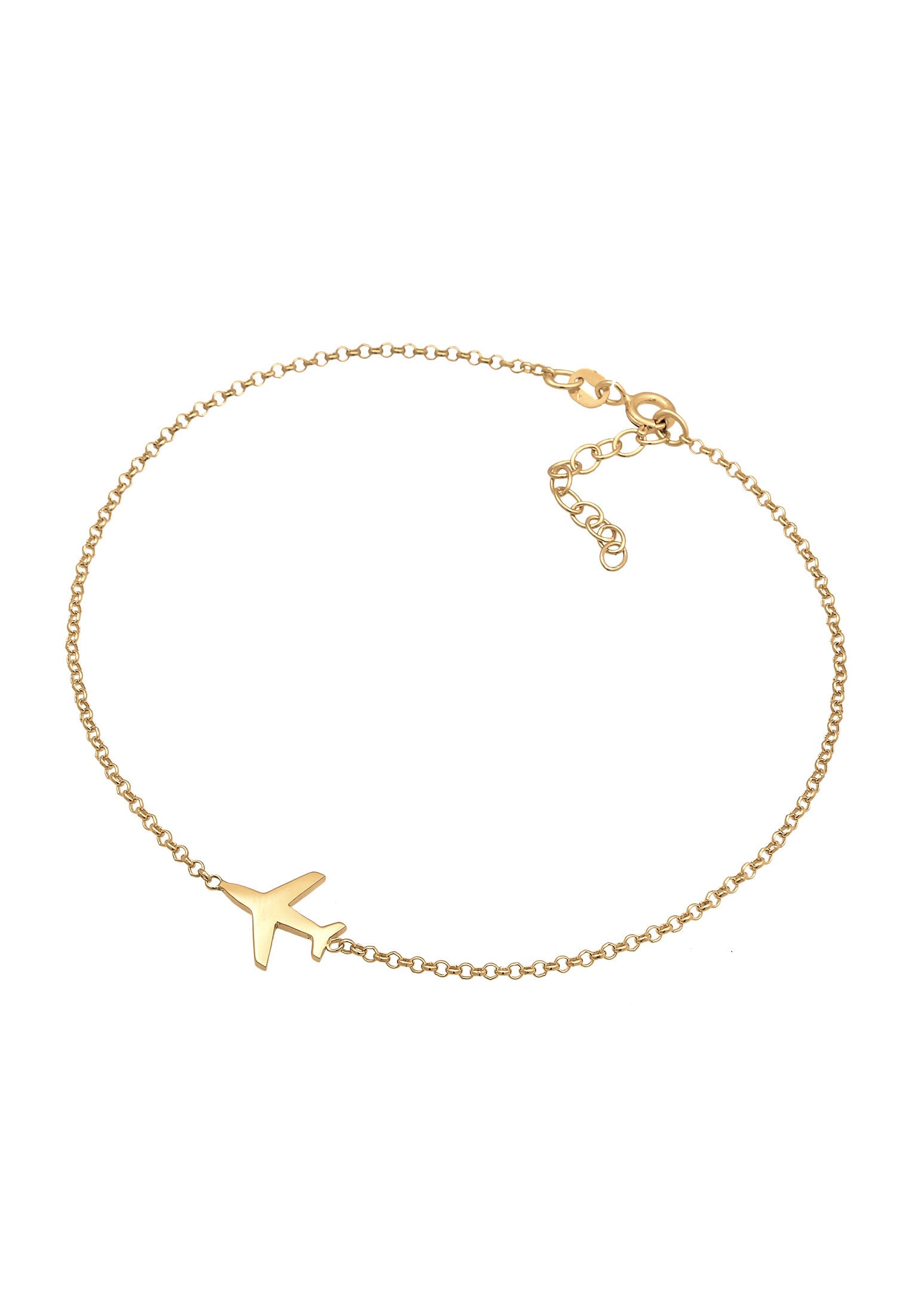 Elli Fußkette »Fußschmuck Flugzeug Travel Reise Basic 925 Silber«