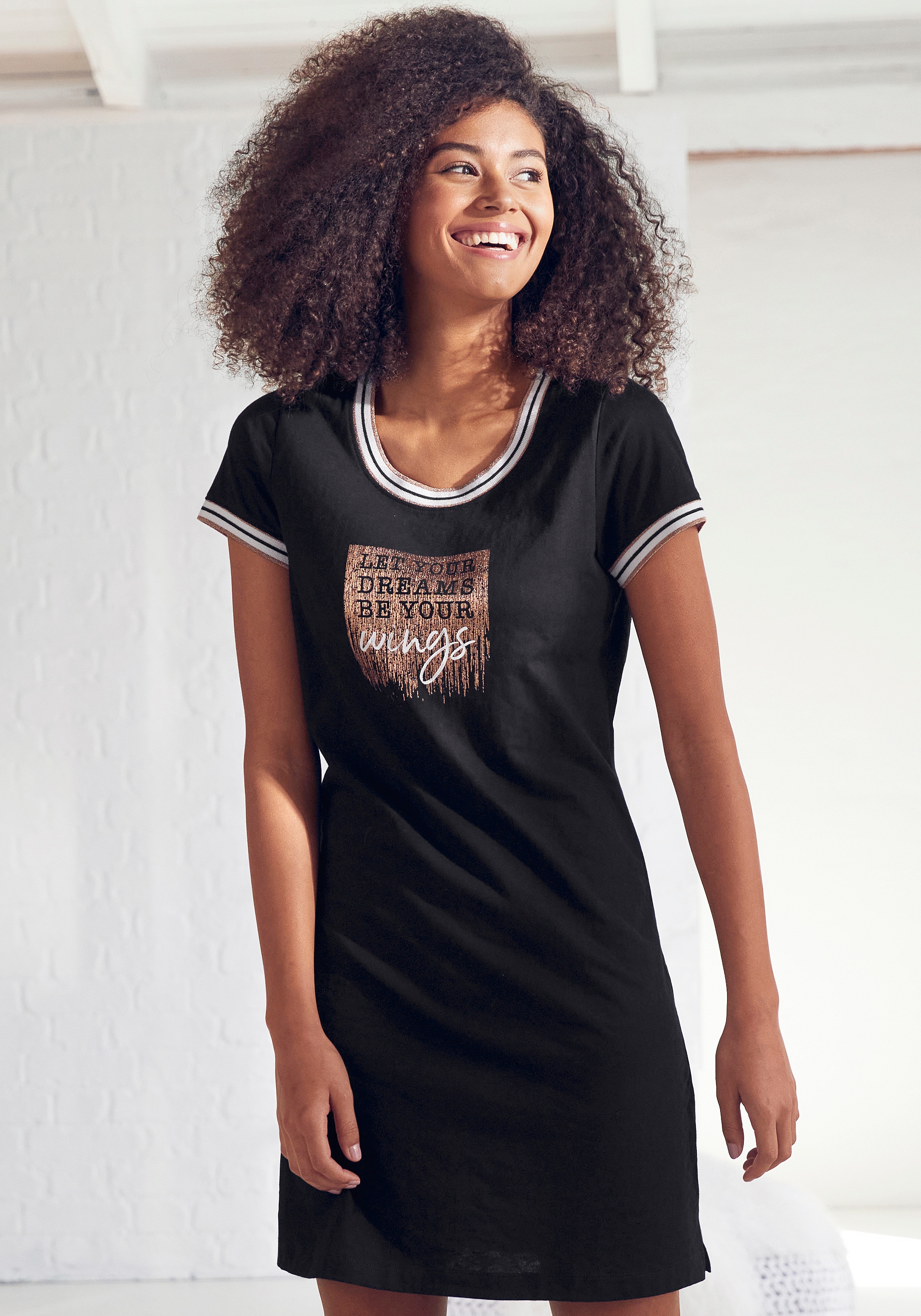 Vivance Dreams Nachthemd 1-teilig,  mit Statement-Print