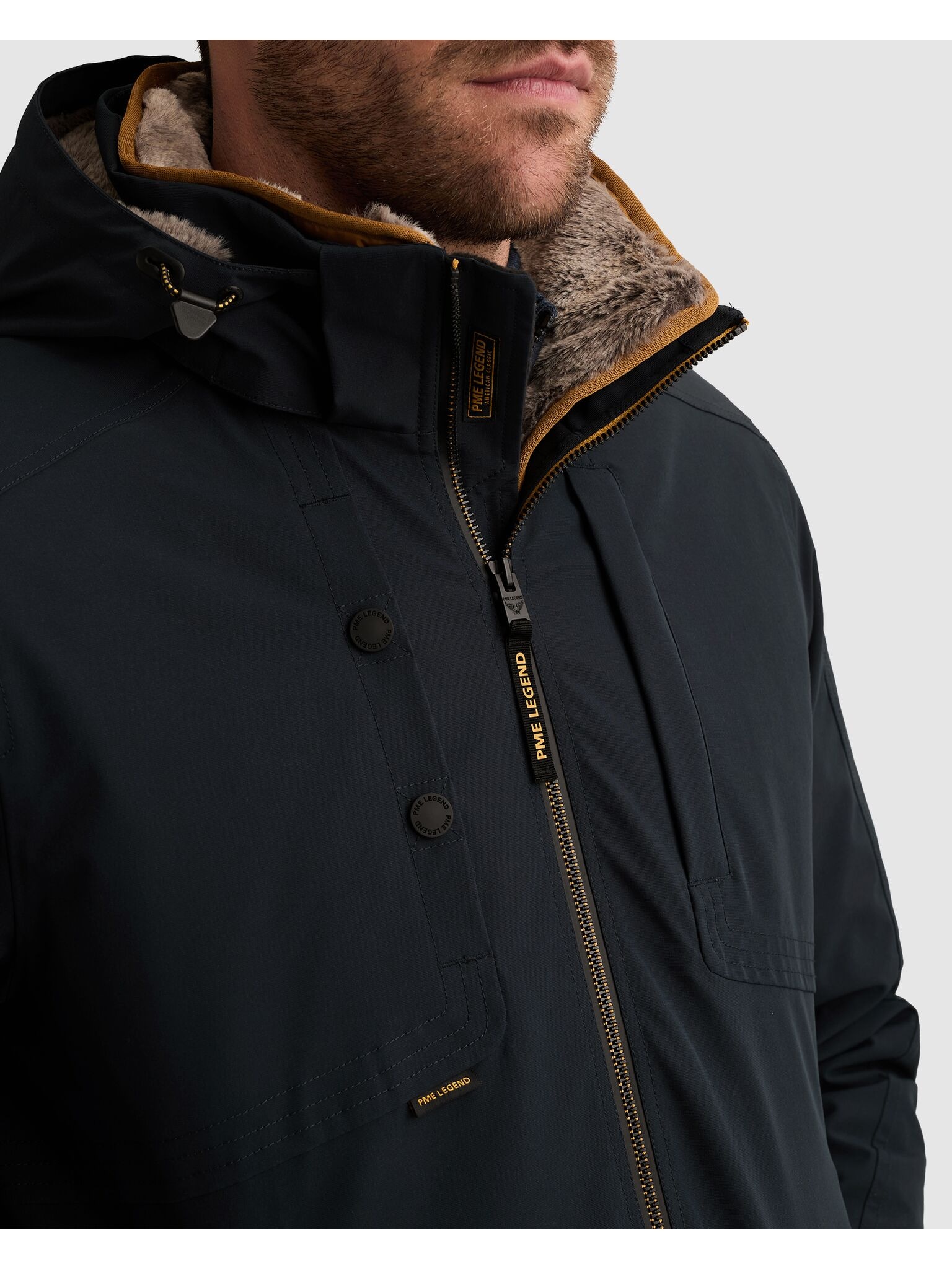 PME LEGEND Winterjacke »SNOWPACK Ottoman« mit Kapuze mit kuscheligem Innenfutter aus Fellimitat - heraustrennbar