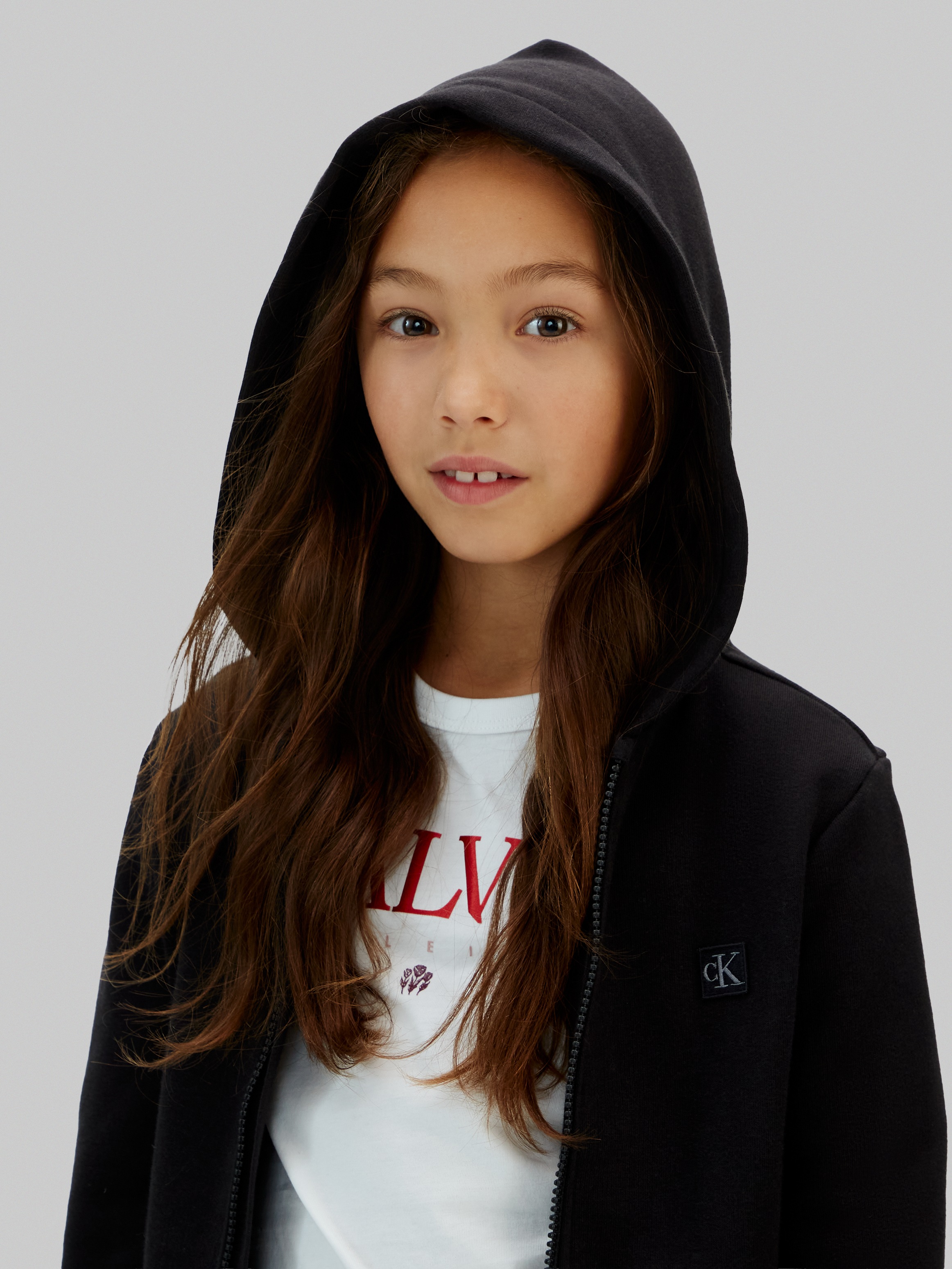 Calvin Klein Jeans Kapuzensweatjacke »MINI BADGE ZIP-THROUGH« mit Logo-Badge