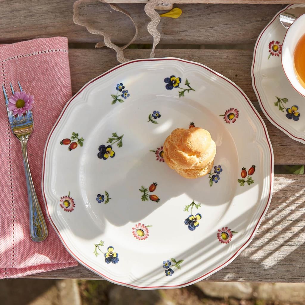Villeroy & Boch Frühstücksteller »Frühstücksteller Petite Fleur ø 20,7 cm 6er Set weiß« Spülmaschinengeeignet, Mikrowellengeeignet