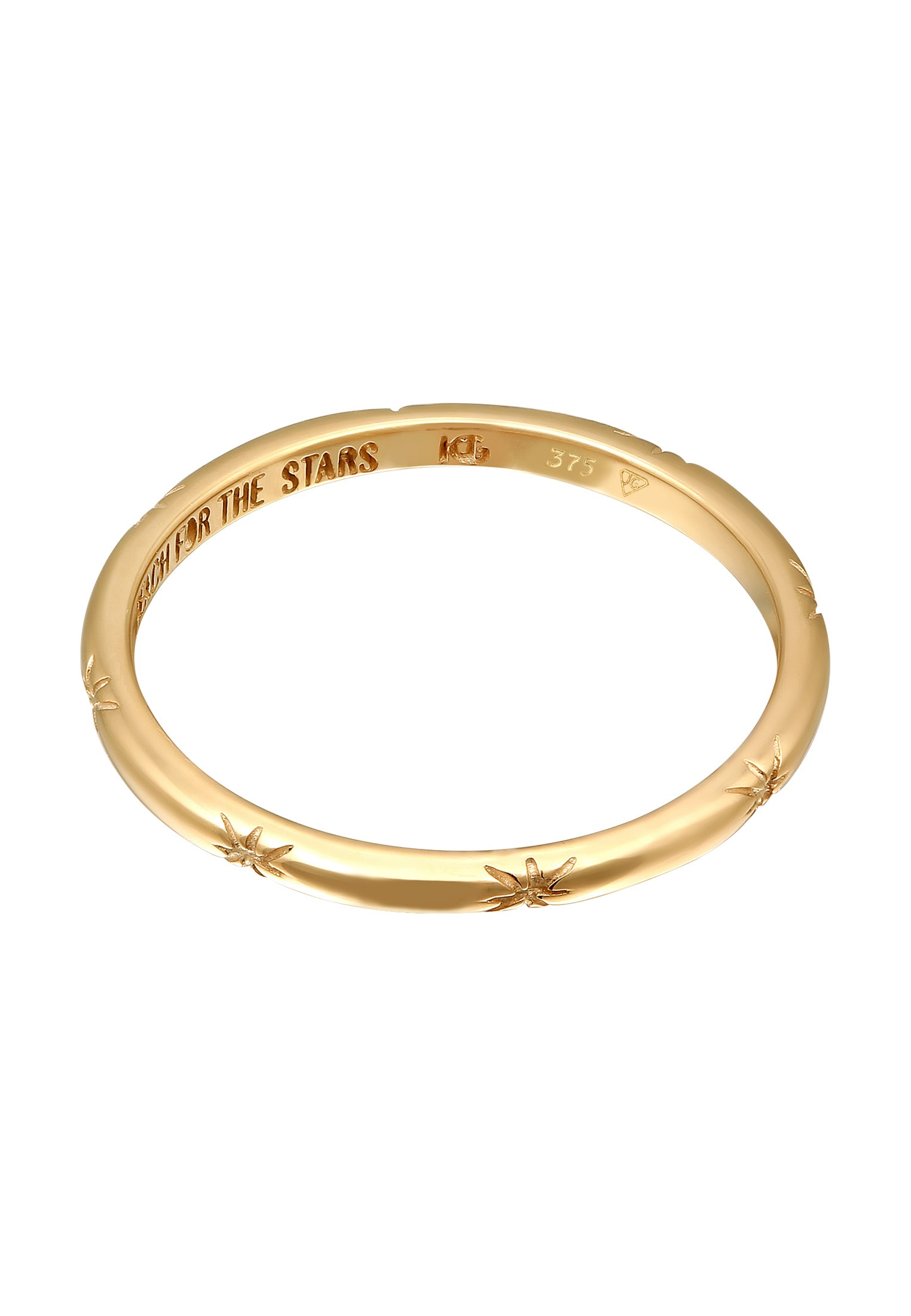 HAZE & GLORY Silberring »Ring Bandring 375 Gelbgold - My dainty Star«