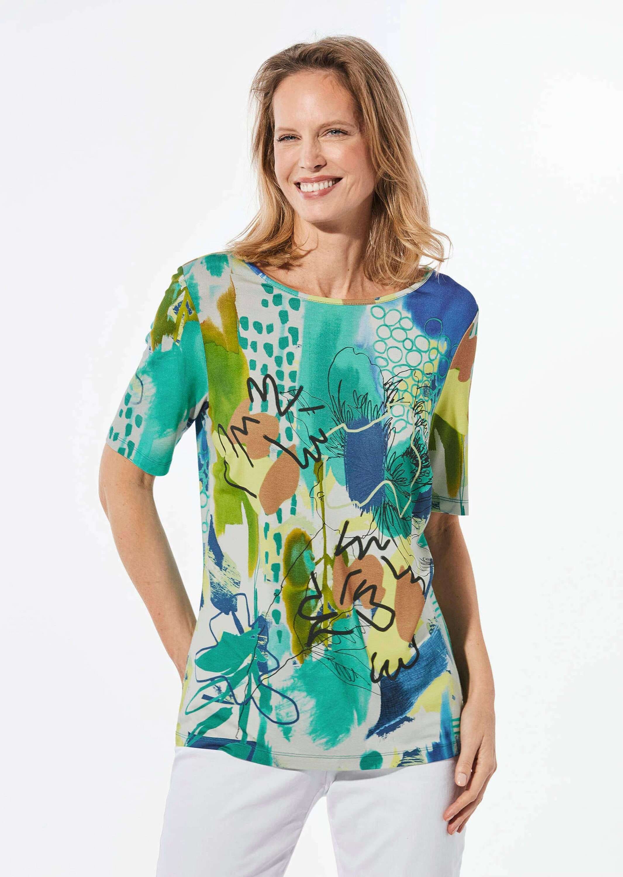 GOLDNER Kurzarmshirt »Kurzgröße Shirt mit U-Boot-Ausschnitt« keine/nicht relevant