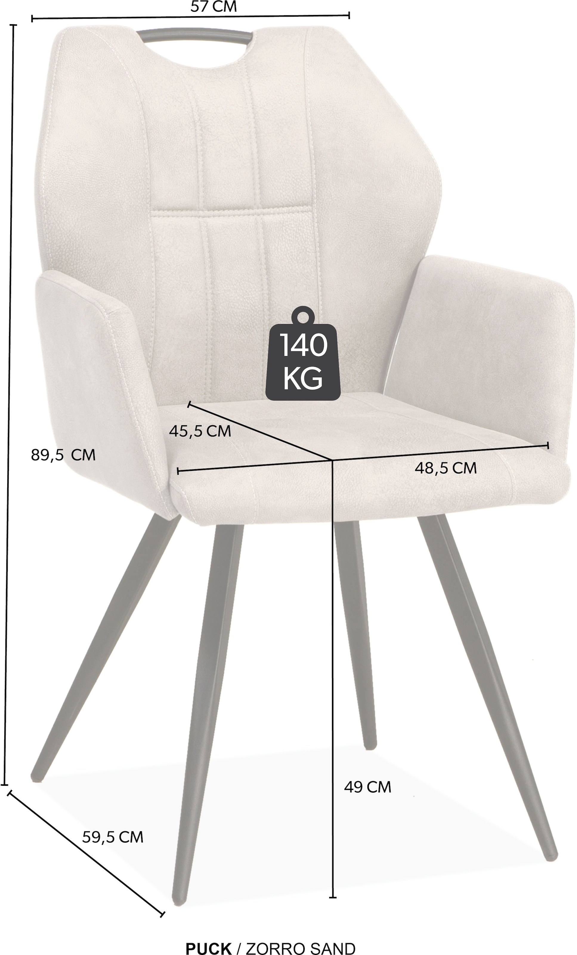 OMG Design Esszimmerstuhl »Puck« (Set) 2 Stk.Esszimmerstuhl, pflegeleichter Bezug