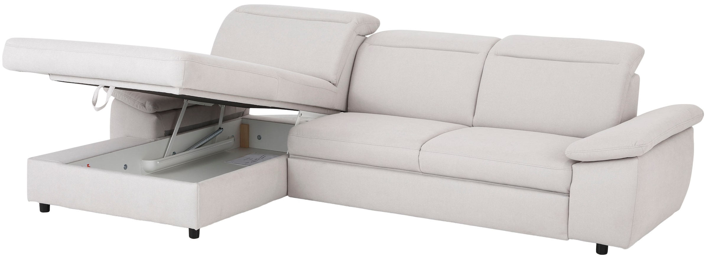 Home affaire Ecksofa »Mauritius L-Form«, mit Kopfteil- und Armlehnverstellung, mit Bettfunktion und Bettkasten