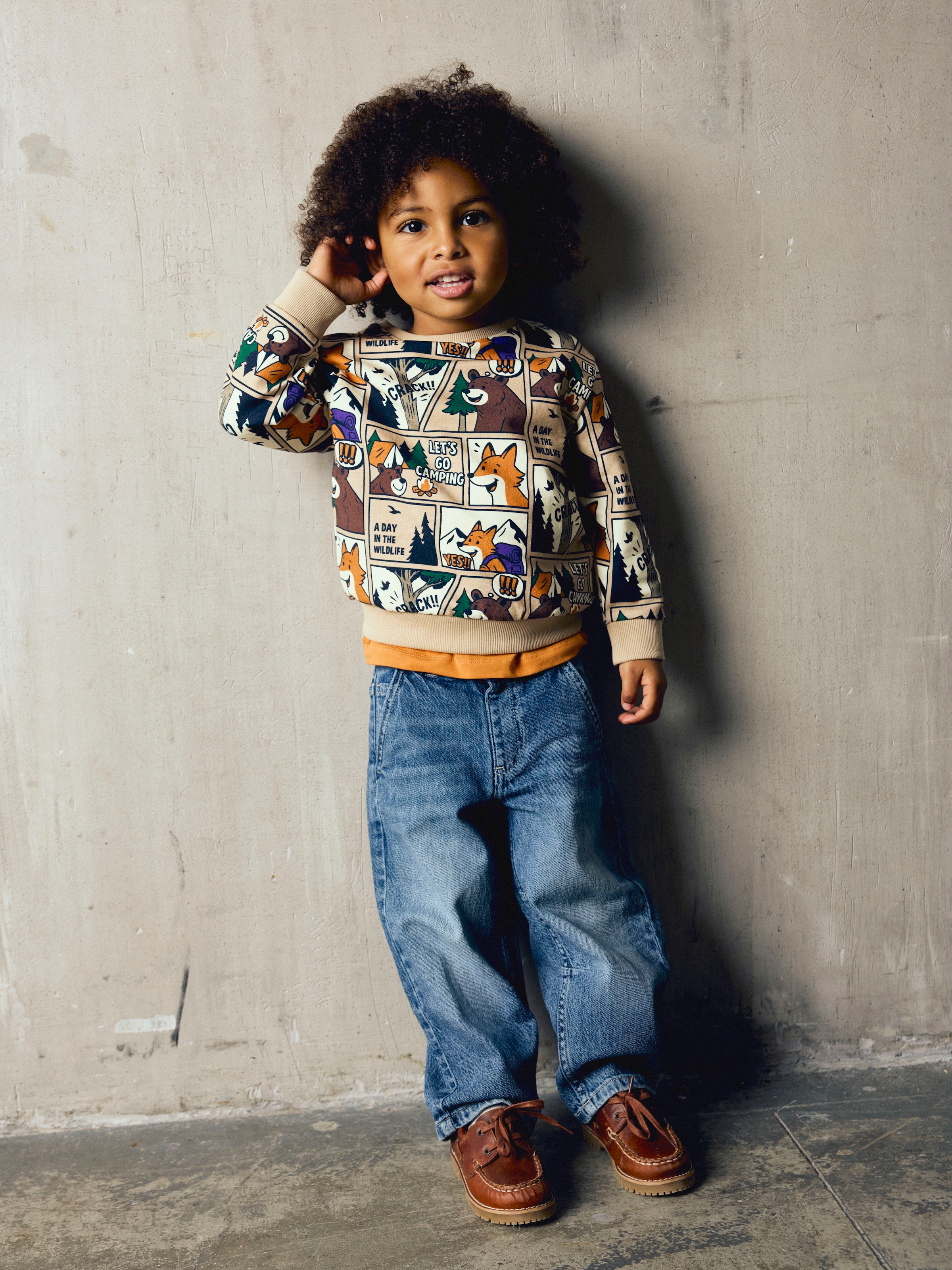Name It Sweatshirt »NMMOSWALDY LS NREG SWEAT BRU BOX«, Baumwollmischung, regular fit, Comic Print
