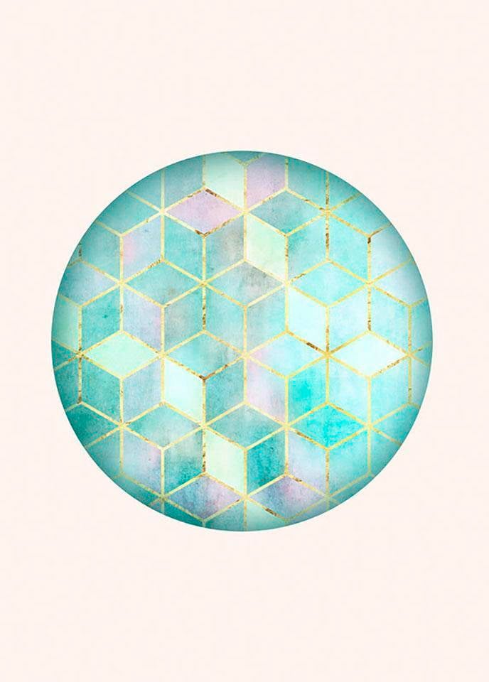 Komar Bild »Mosaik Circle Verde« Formen | Kunst 1 Stk. tlg. Wandbild zur Dekoration - ohne Rahmen