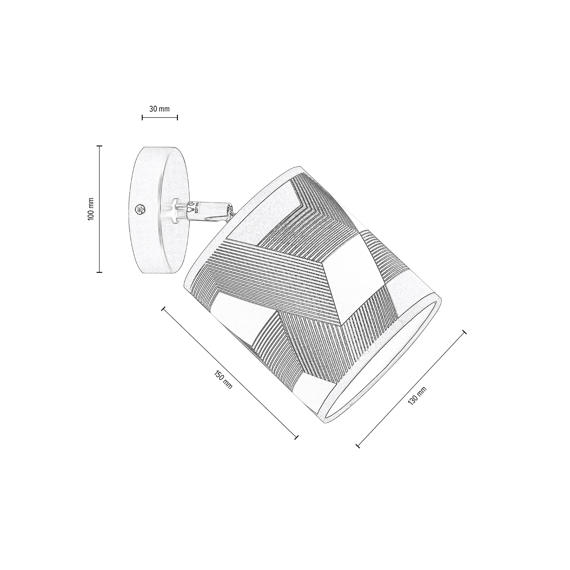 BRITOP LIGHTING Wandleuchte »ESPACIO«, 1 flammig-flammig, Schirme aus laminierter  Tapete, Baldachin aus Eichenholz online kaufen | mit 3 Jahren XXL Garantie