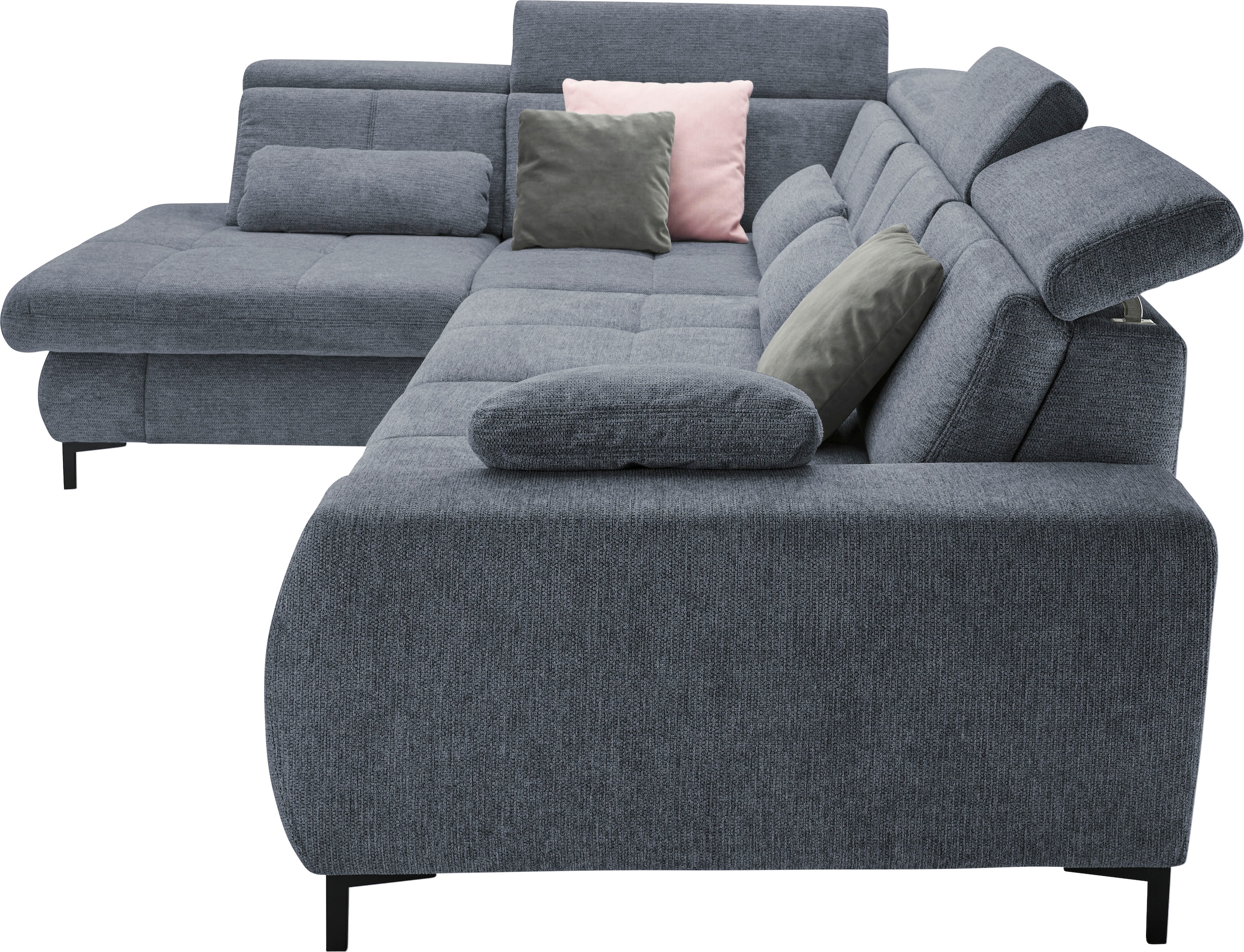 set one by Musterring Ecksofa »SO 3400 Sitzhöhe 47cm oder 49cm, Sitztiefe verstellbar, B/T 317/220 cm«, Kaltschaumpolsterung, Flachgewebe, whlw. mit Funktionen, Sitzhöhe 47