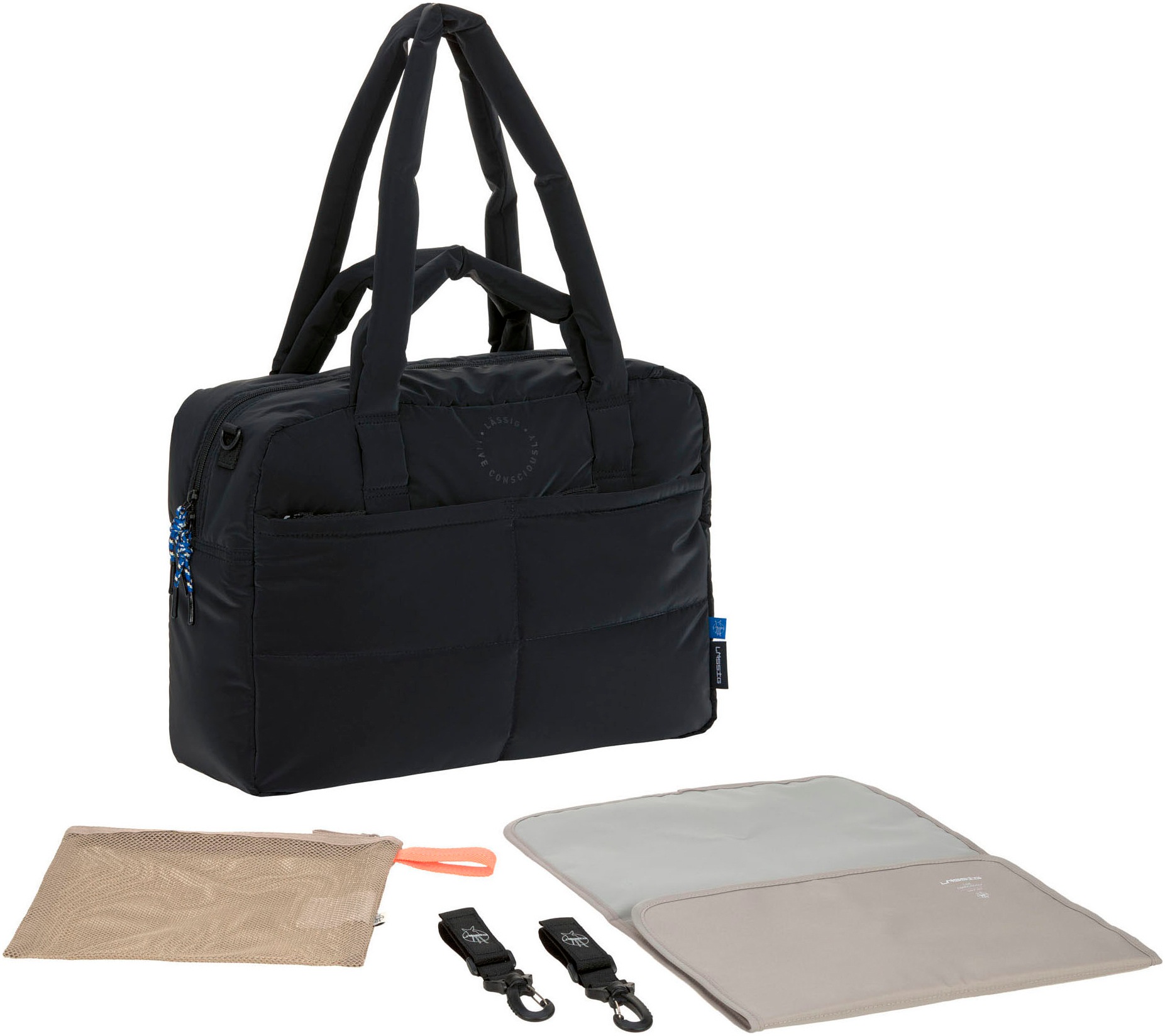 LÄSSIG Wickeltasche »Green Label, Everyday Bag black«, für Kinderwagen oder Buggy