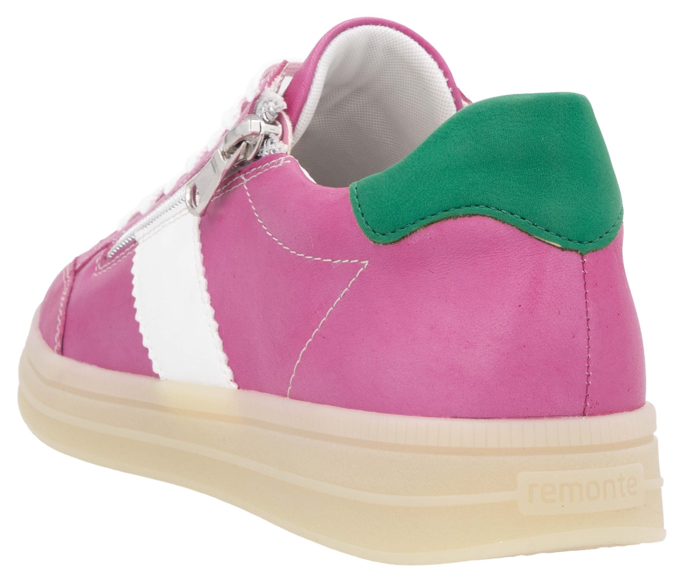 Remonte Plateausneaker »Elisabeth Hurley-Collection«, Freizeitschuh, Halbschuh, Schnürschuh, zusätzlichem Reißverschluss
