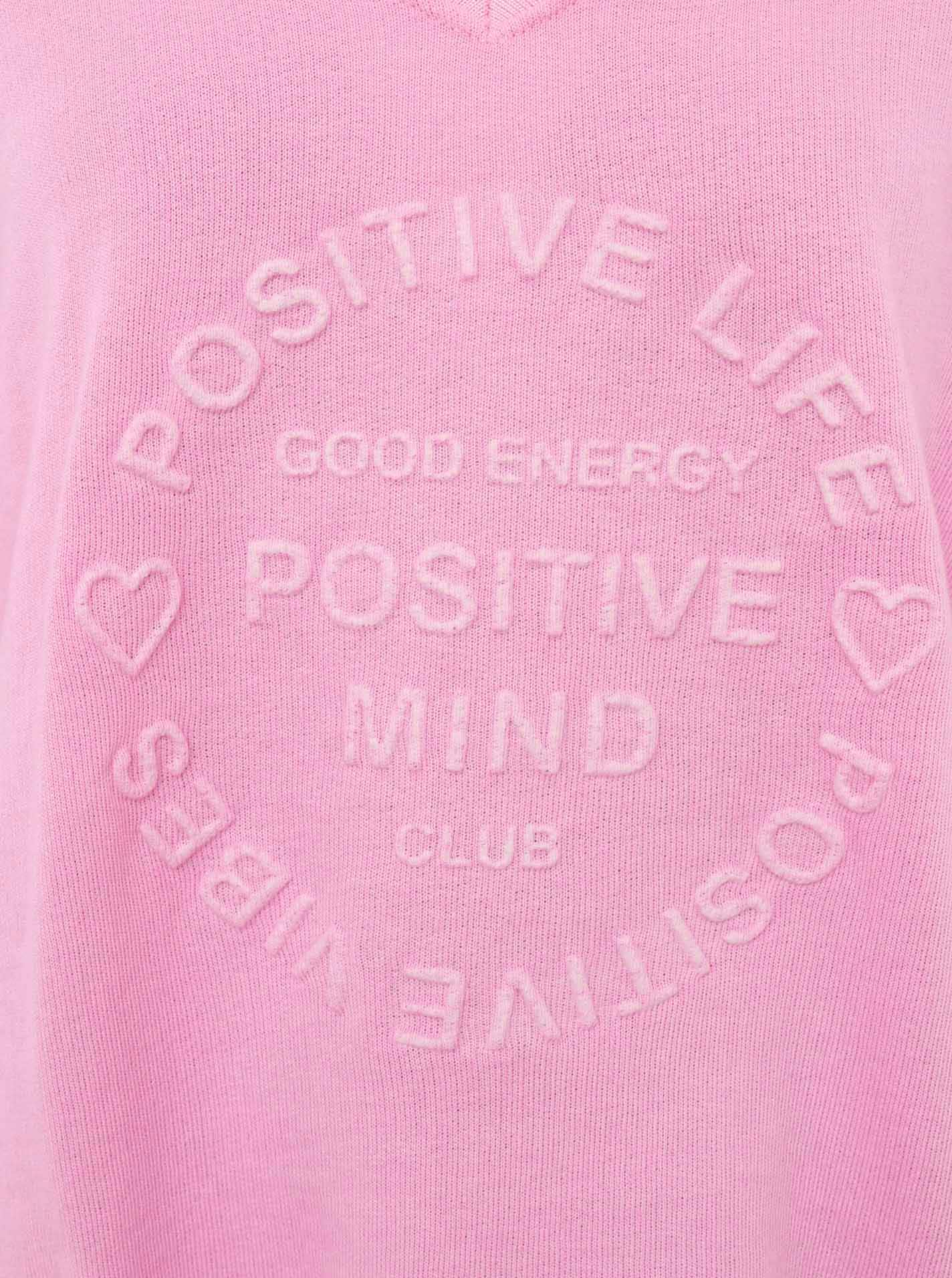 Zwillingsherz Sweatshirt »„Positive Mind Neon Kante”«, mit Kontrastnaht, V-Neck, washed out Optik, langarm
