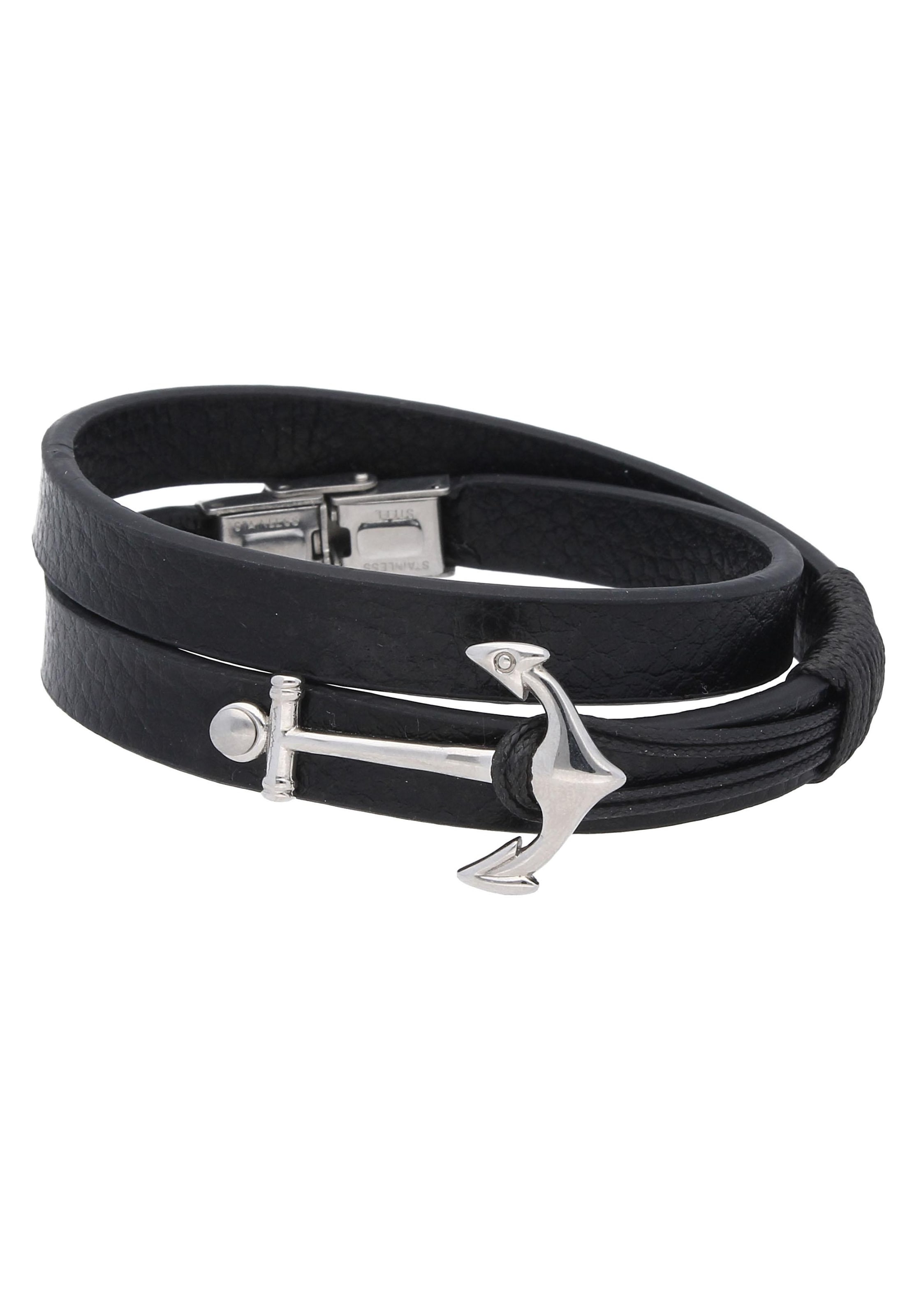 Firetti Lederarmband »Schmuck Geschenk Armschmuck Wickelarmband Maritim Anker«