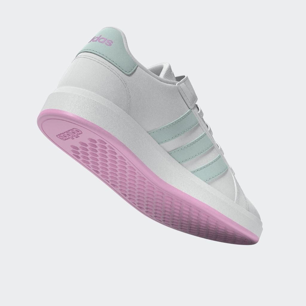 adidas Sportswear Klettschuh »GRAND COURT COURT ELASTIC LACE AND TOP STRAP«, Design auf den Spuren des adidas Superstar