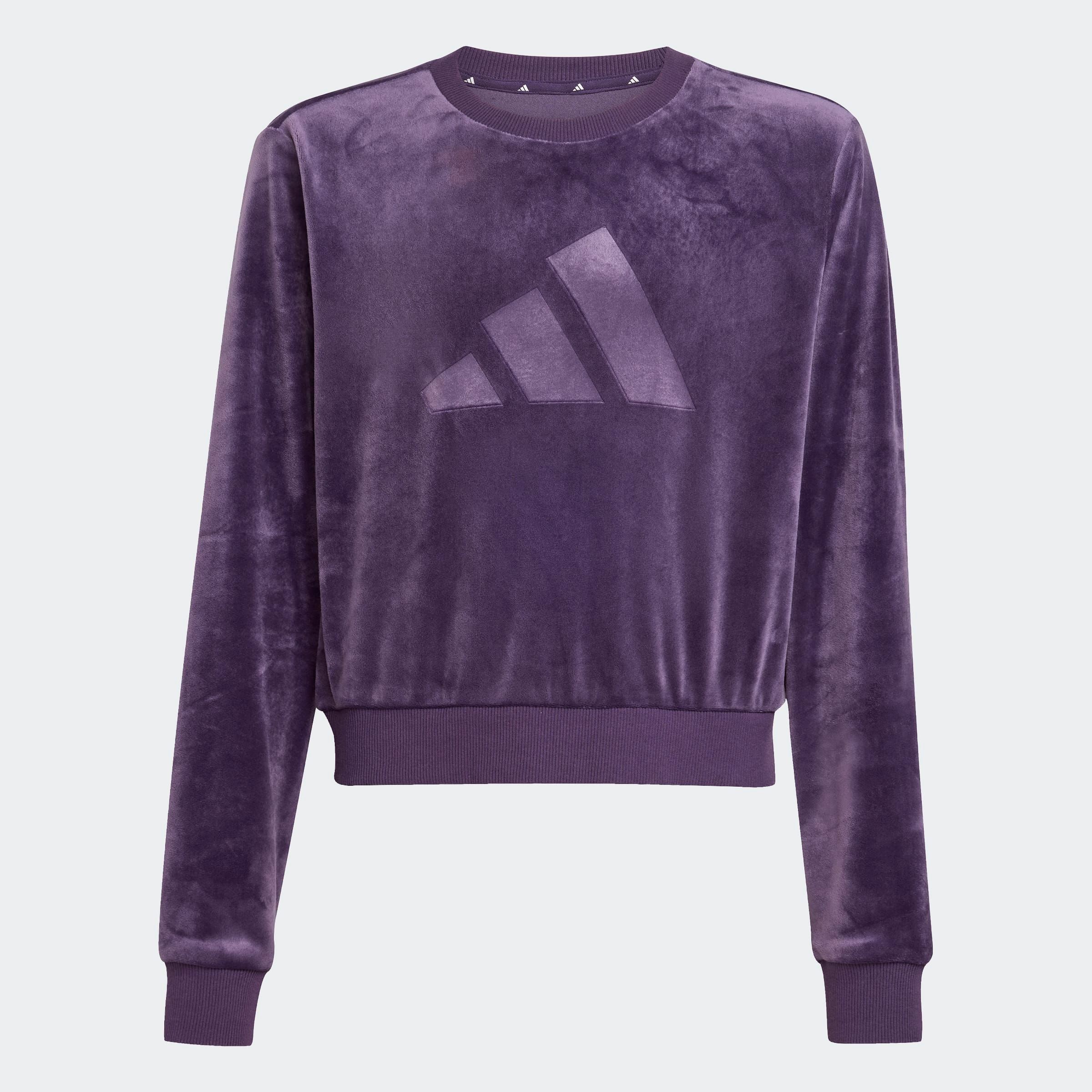 adidas Sportswear Sweatshirt »JG HLD C SWT«, aus weichem Samt, bauchfreier Schnitt, Rundhalsausschnitt
