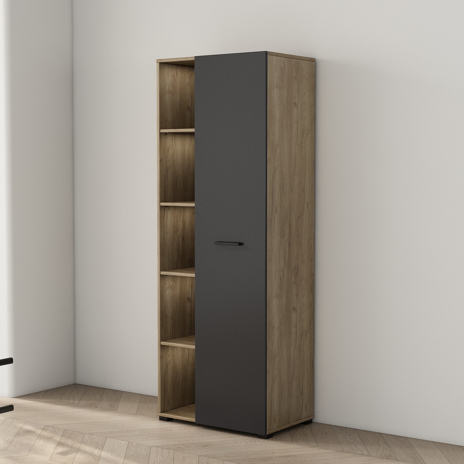 OTTO home Aktenschrank »Moid, moderner Mehrzweckschrank,« Maße: 64,5x41,5x175 cm, 5 Fächer mit viel Stauraum