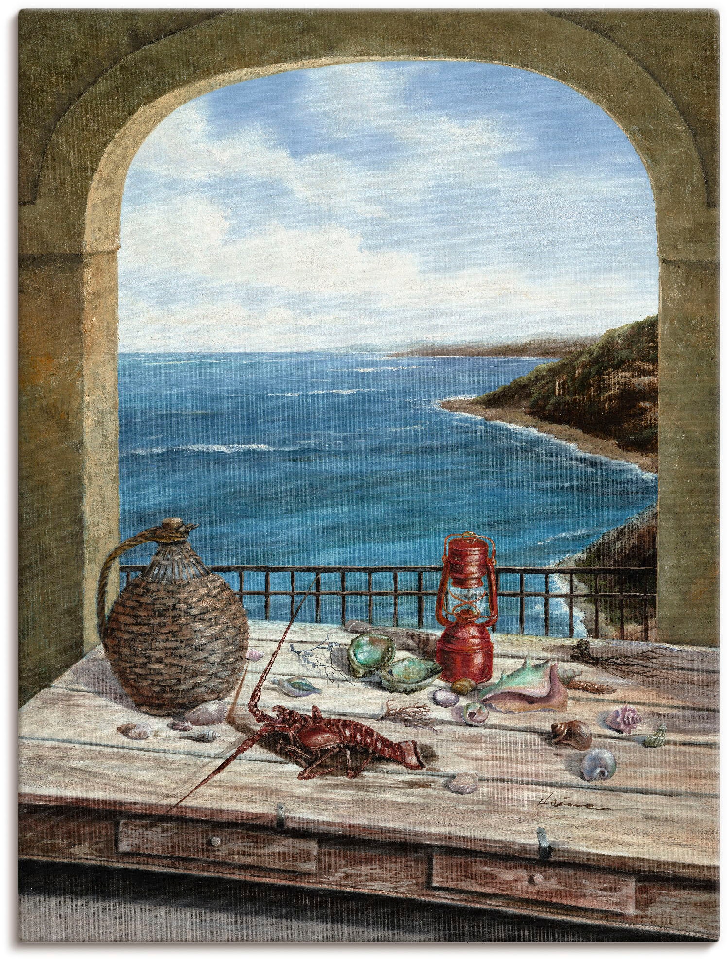 Artland Wandbild »Stillleben am Meer«, Fensterblick, (1 St.), als Alubild, Outdoorbild, Leinwandbild, Poster, Wandaufkleber