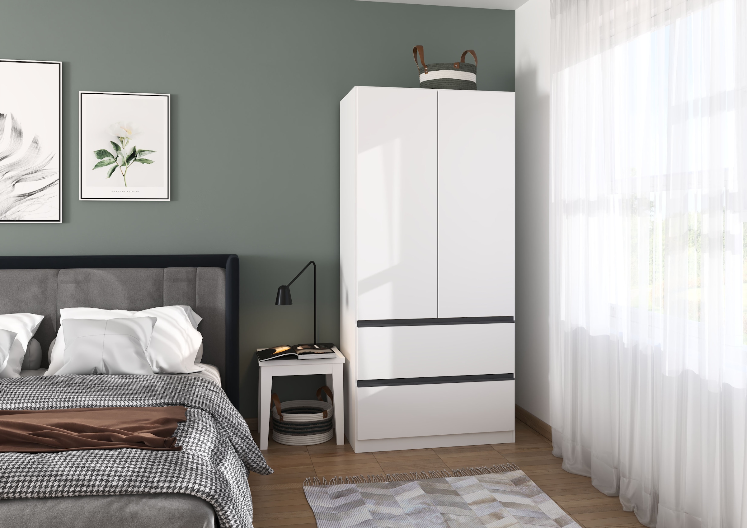 rauch Drehtürenschrank »Kleiderschrank Schrank Garderobe Wäscheschrank COSTA in 3 Breiten«, viel Platz, grifflose Front und Push-to-Open Funktion MADE IN GERMANY