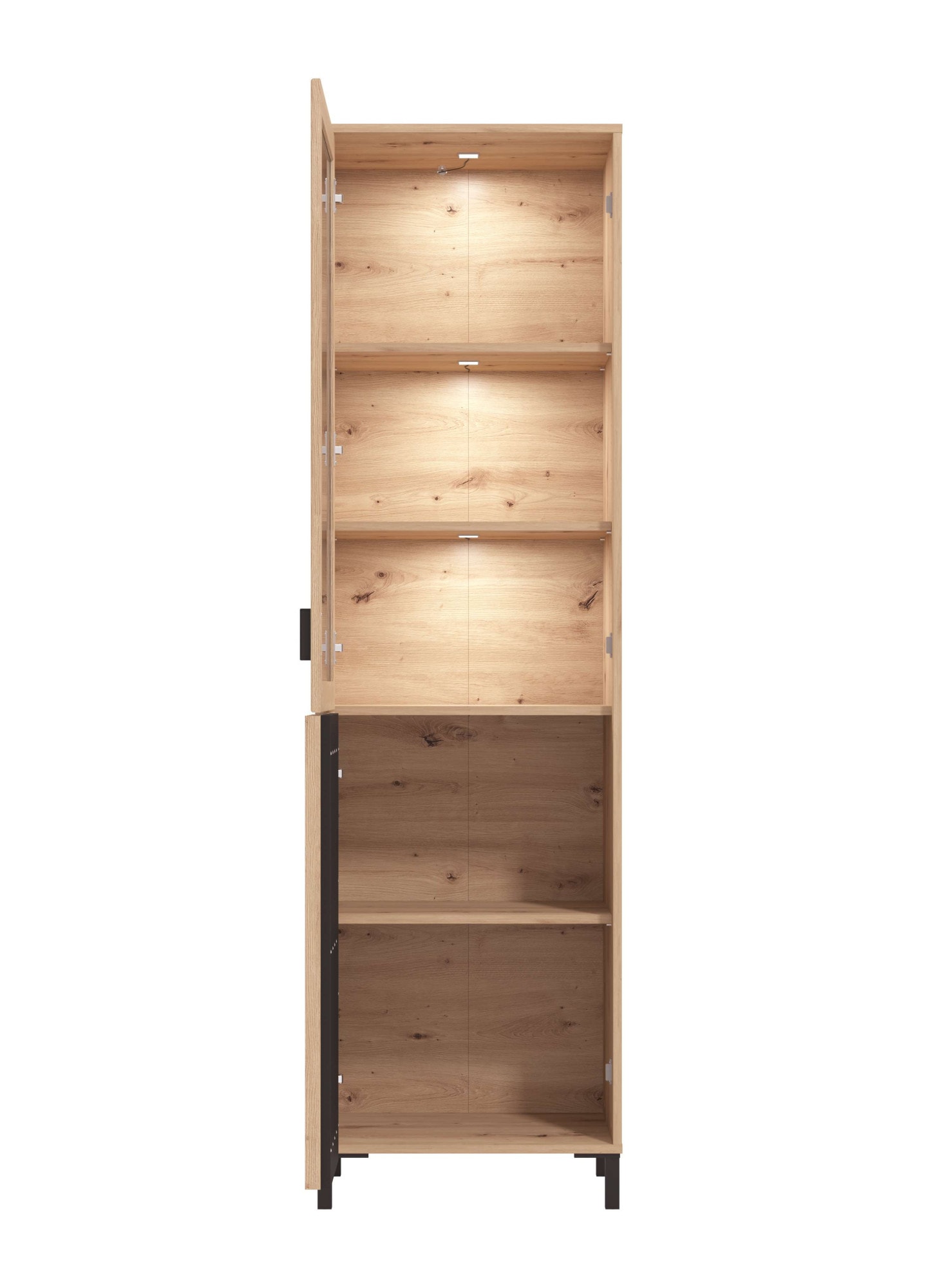 Home affaire Vitrine »LAVAL Vitrinenschrank, Glasschrank, Standvitrine, Highboard/Sideboard« Türen, 4 Einlegeböden, 5 Fächer, Gesamtmaße (B/T/H): 54,5/40/192,5 cm