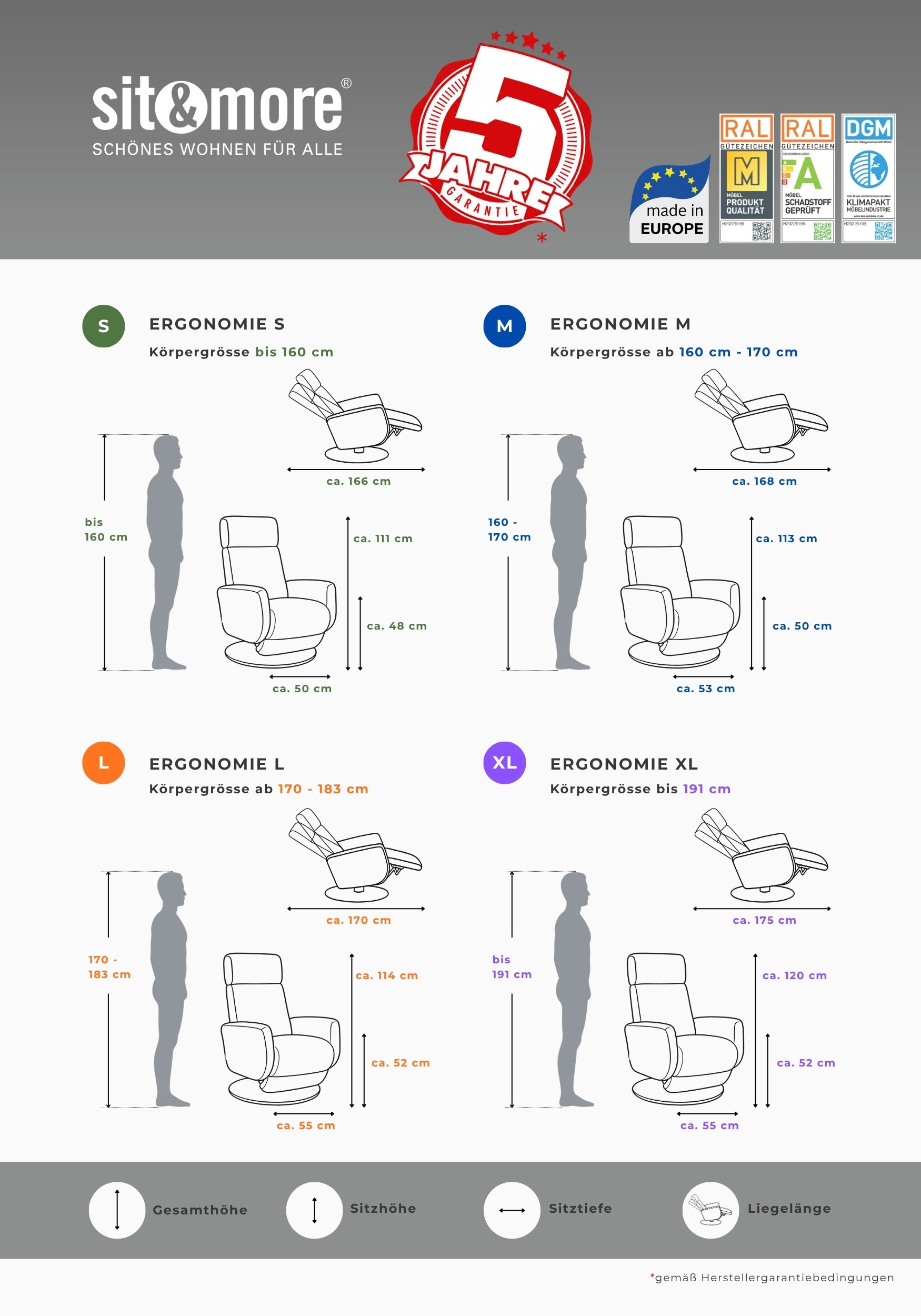 sit&more TV-Sessel »TV Lazy« zur Auswahl mit Herz-Waage-Position