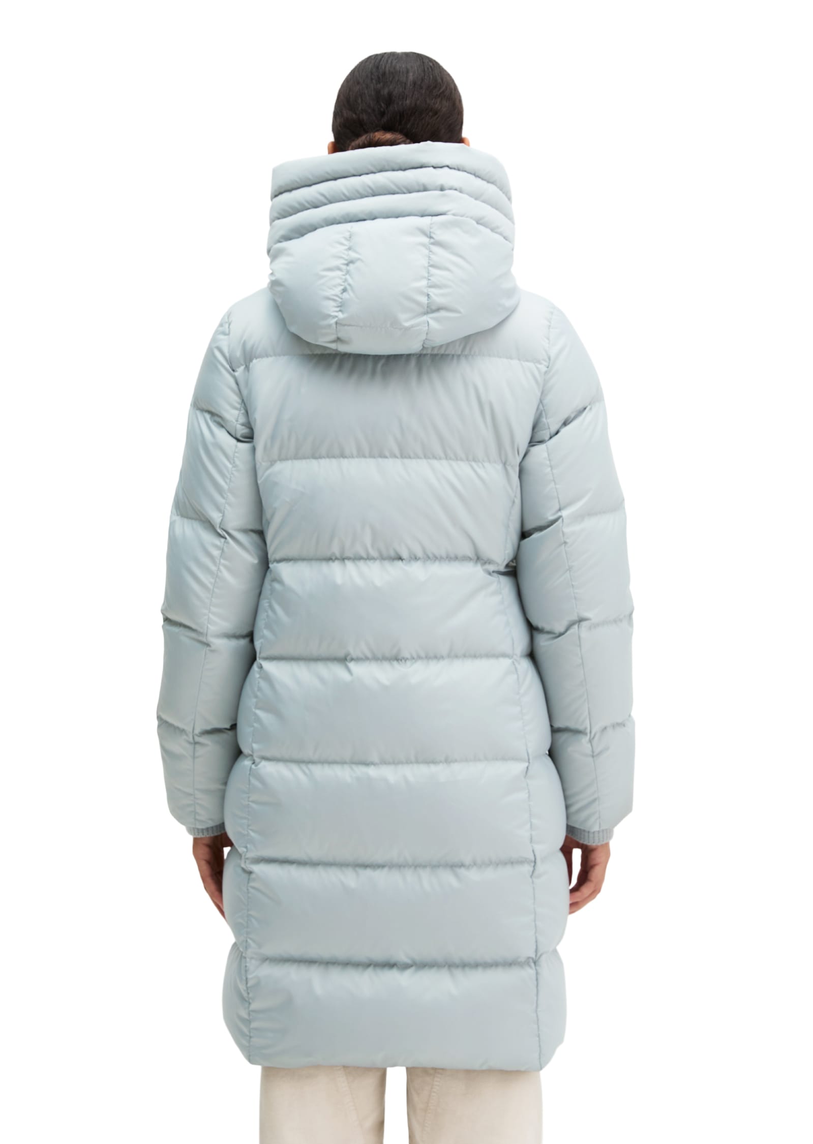 Marc O'Polo Daunenmantel mit 2-Way-Zipper und Label-Band an der Kapuze