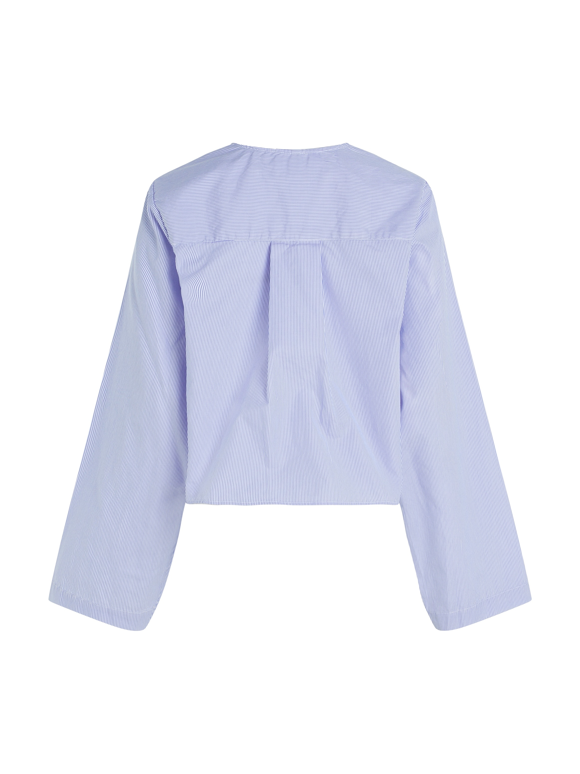 Tommy Hilfiger Hemdbluse »COTTON STP V-NECK BLOUSE«, mit Logostickerei